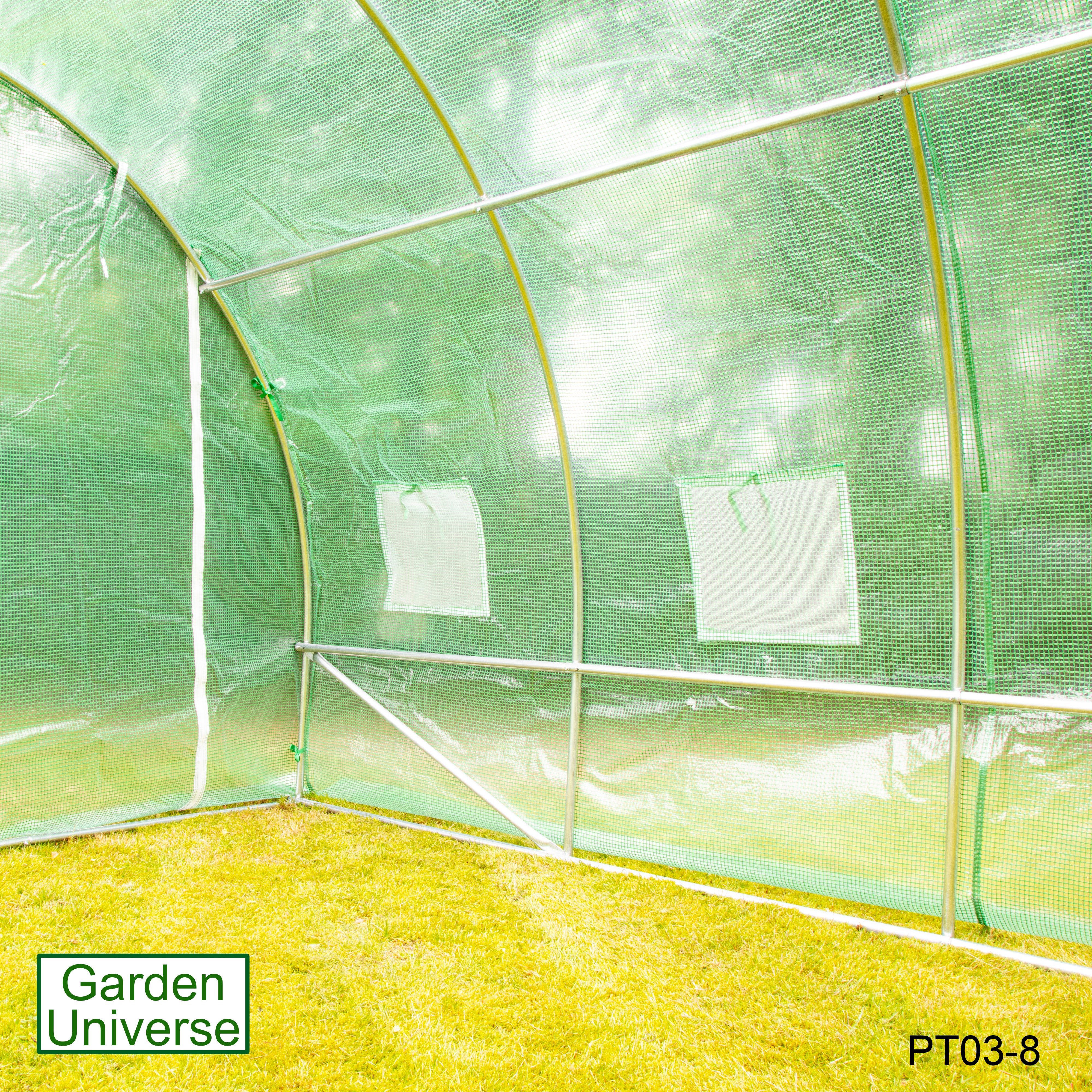 Polytunnel 3m x 8m with 25mm Galvanised Steel Frame PT03-8