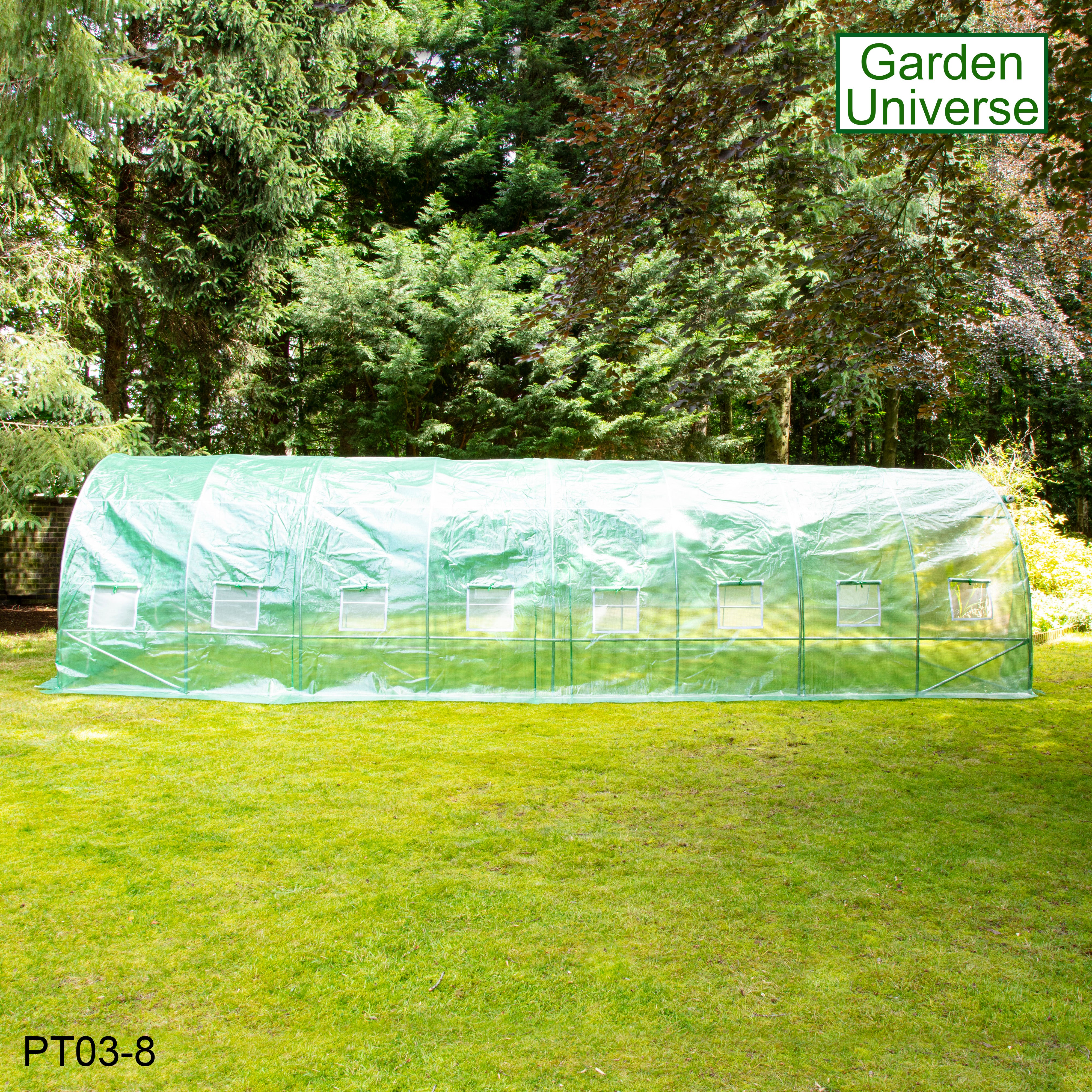 Polytunnel 3m x 8m with 25mm Galvanised Steel Frame PT03-8