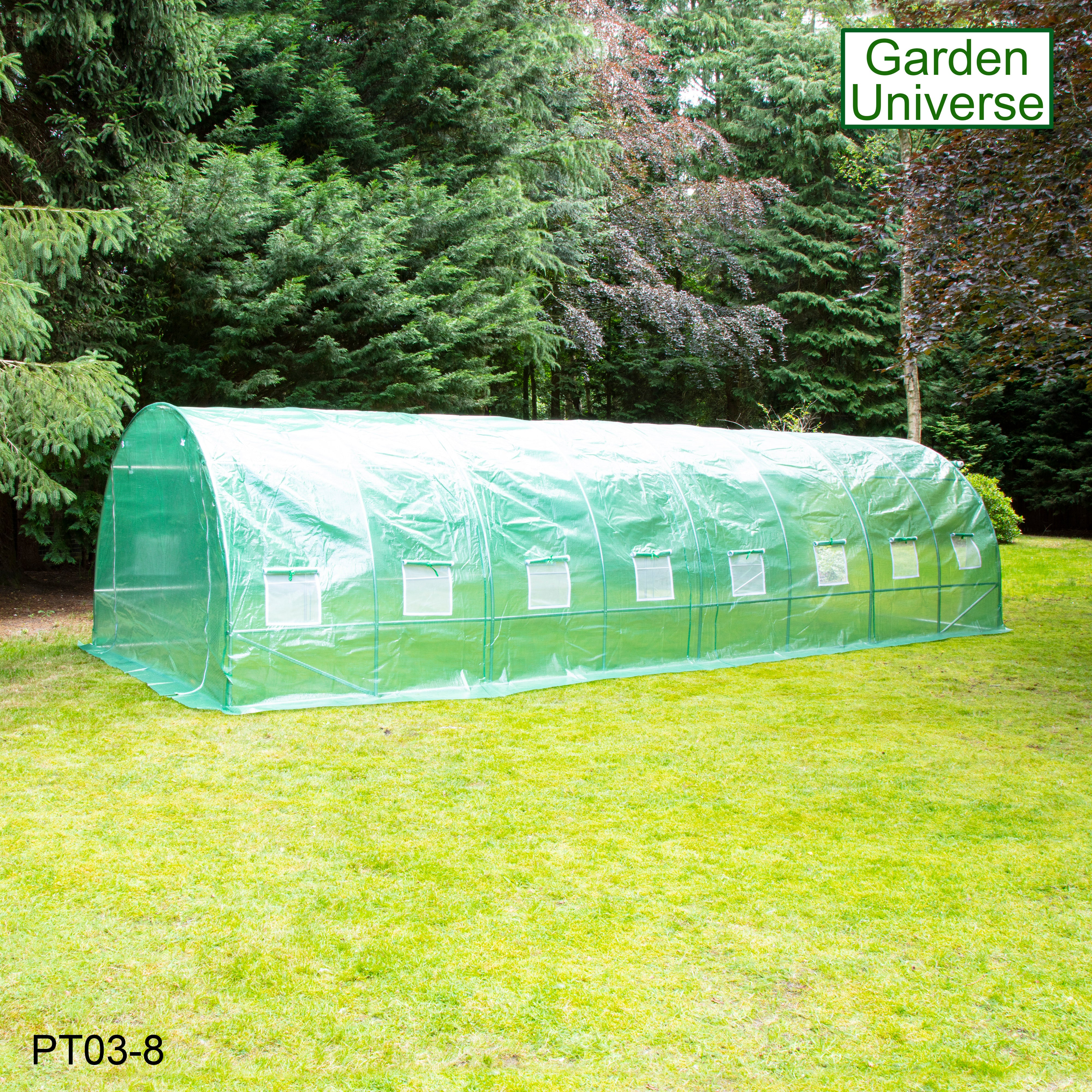 Polytunnel 3m x 8m with 25mm Galvanised Steel Frame PT03-8