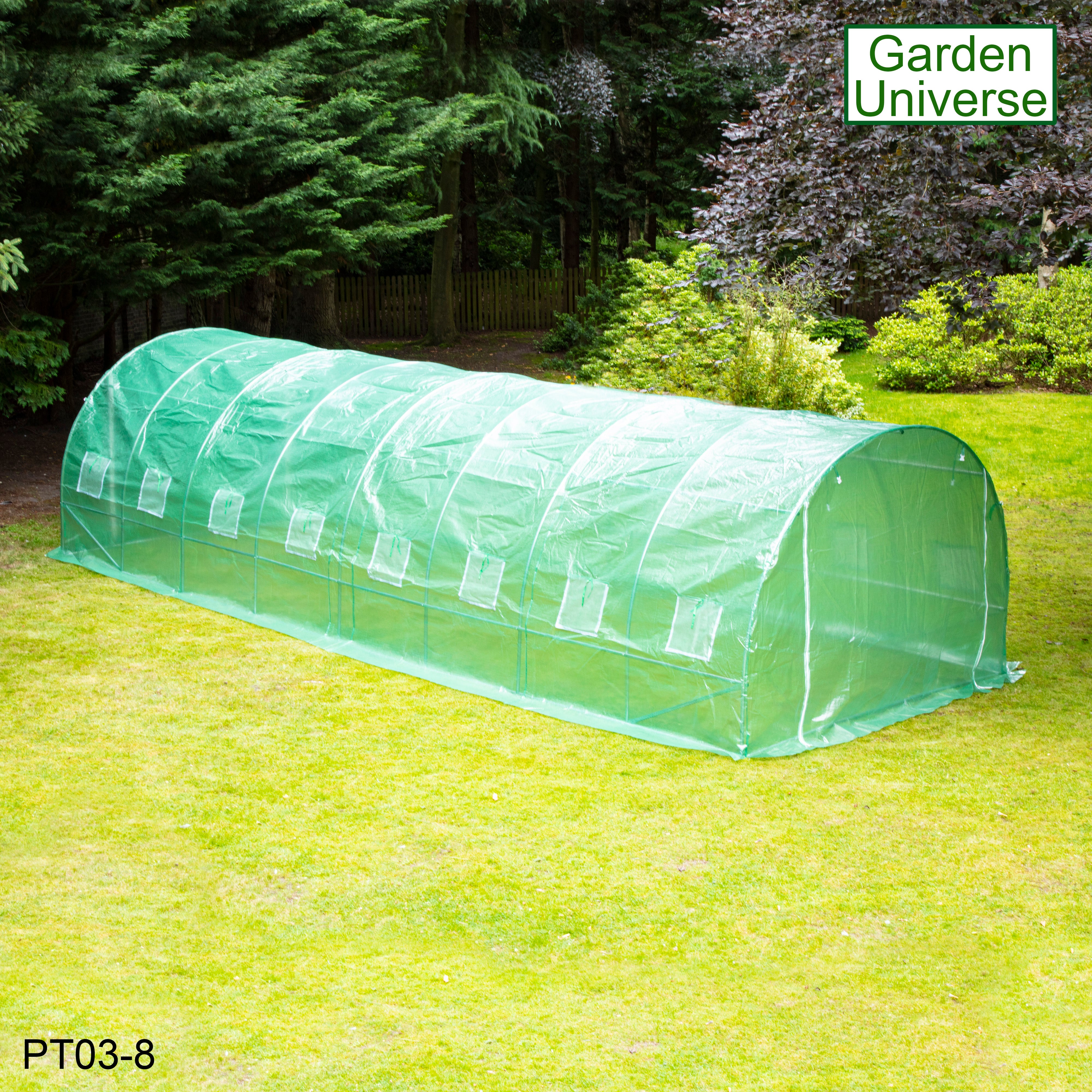 Polytunnel 3m x 8m with 25mm Galvanised Steel Frame PT03-8