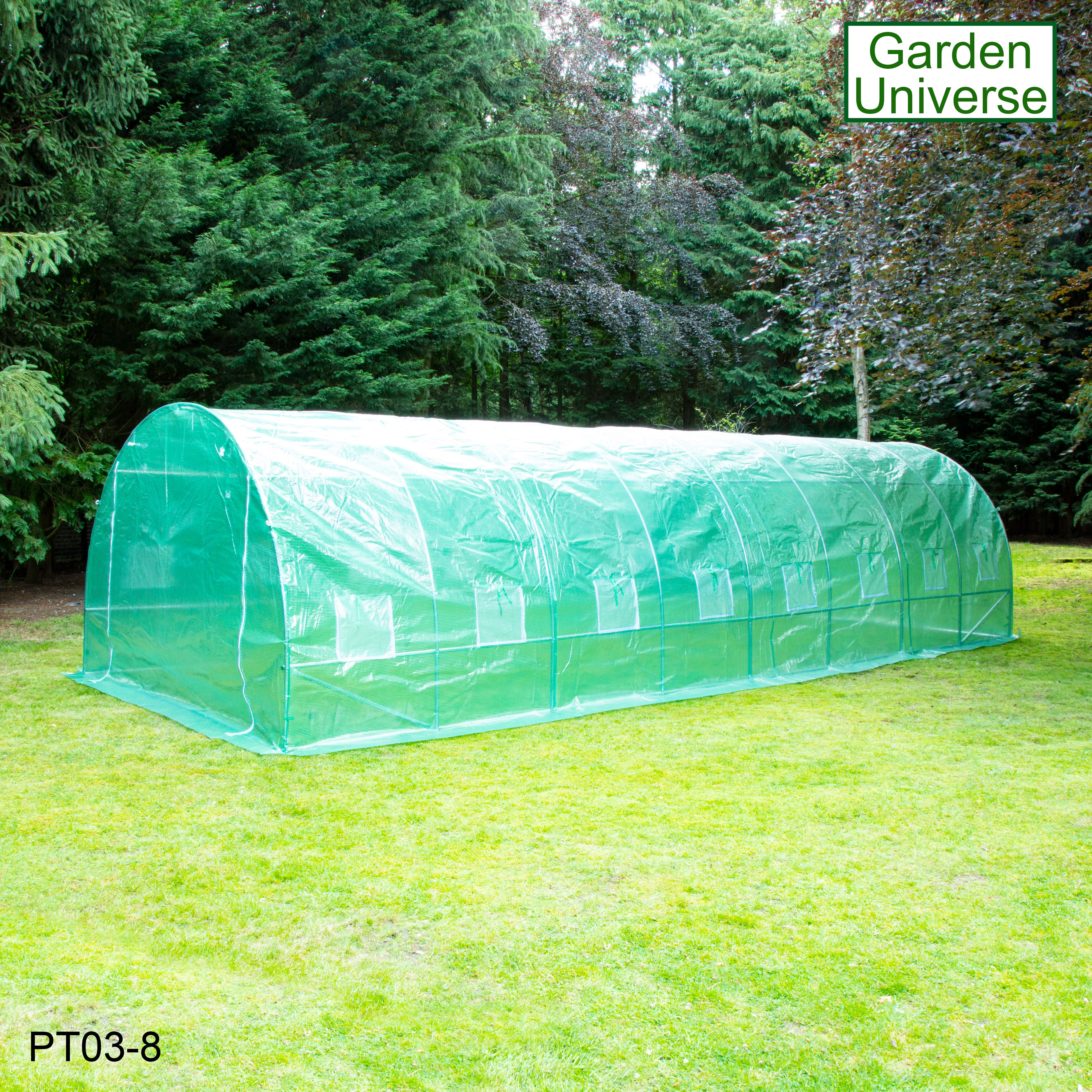 Polytunnel 3m x 8m with 25mm Galvanised Steel Frame PT03-8