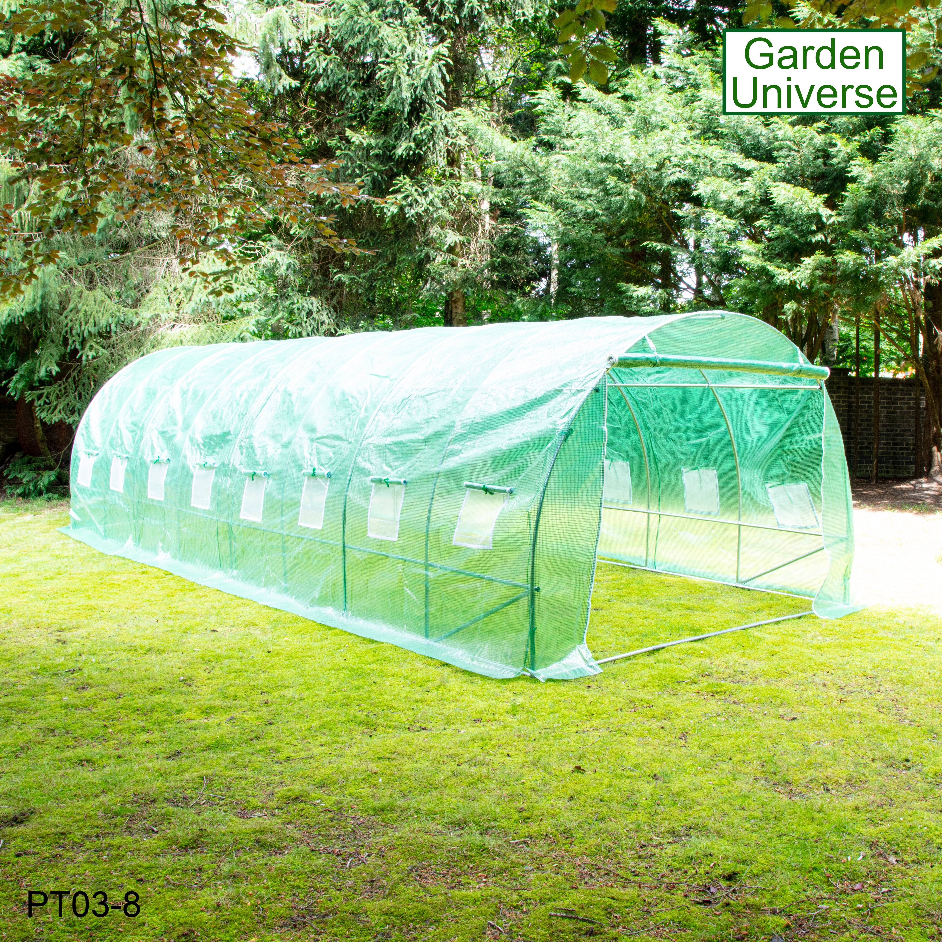 Polytunnel 3m x 8m with 25mm Galvanised Steel Frame PT03-8