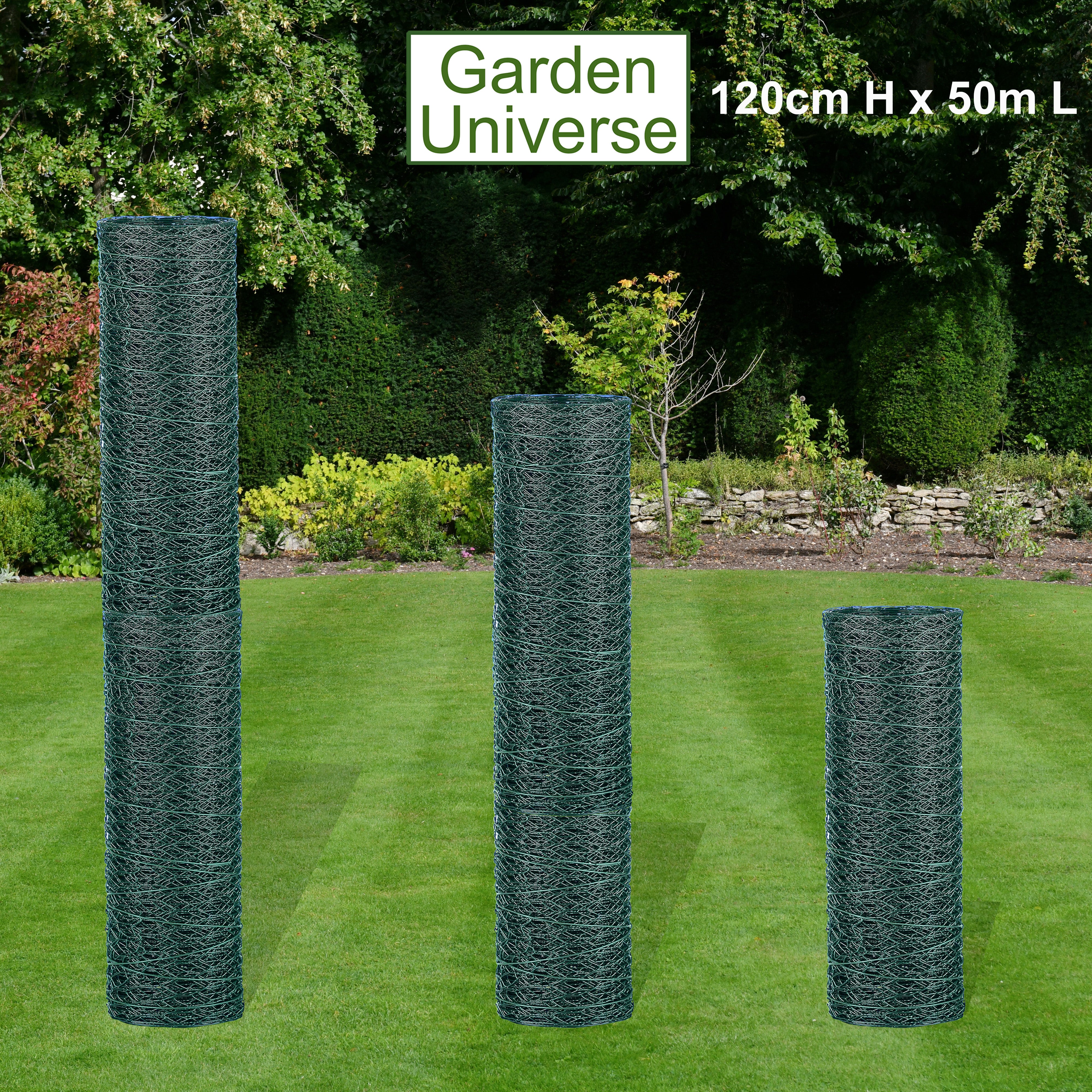 Chicken Wire PVC Coated Green W 120cm x L 50m Fence Aviary W04-15