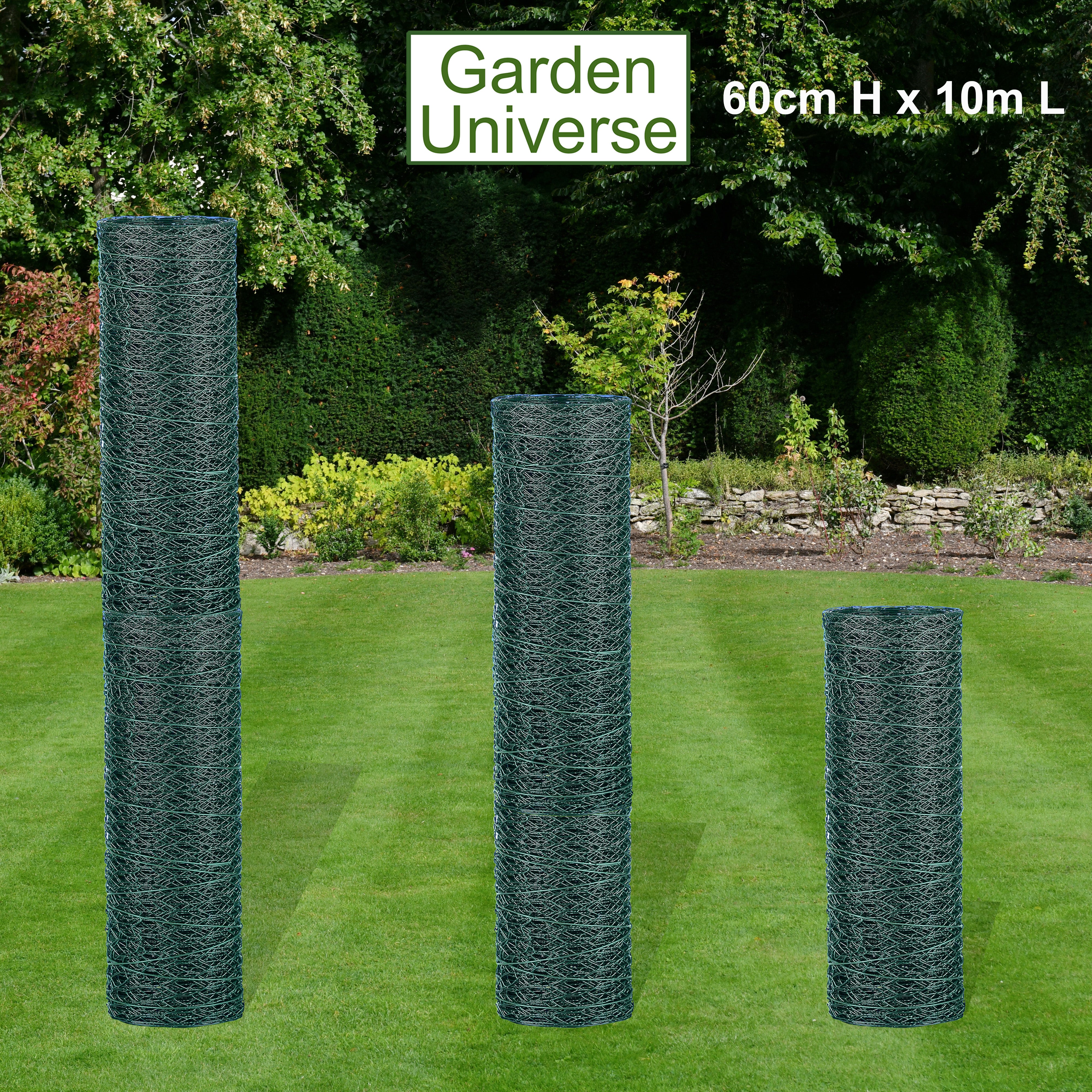 Chicken Wire PVC Coated Green W 60cm x L 10m Fence Aviary W04-1