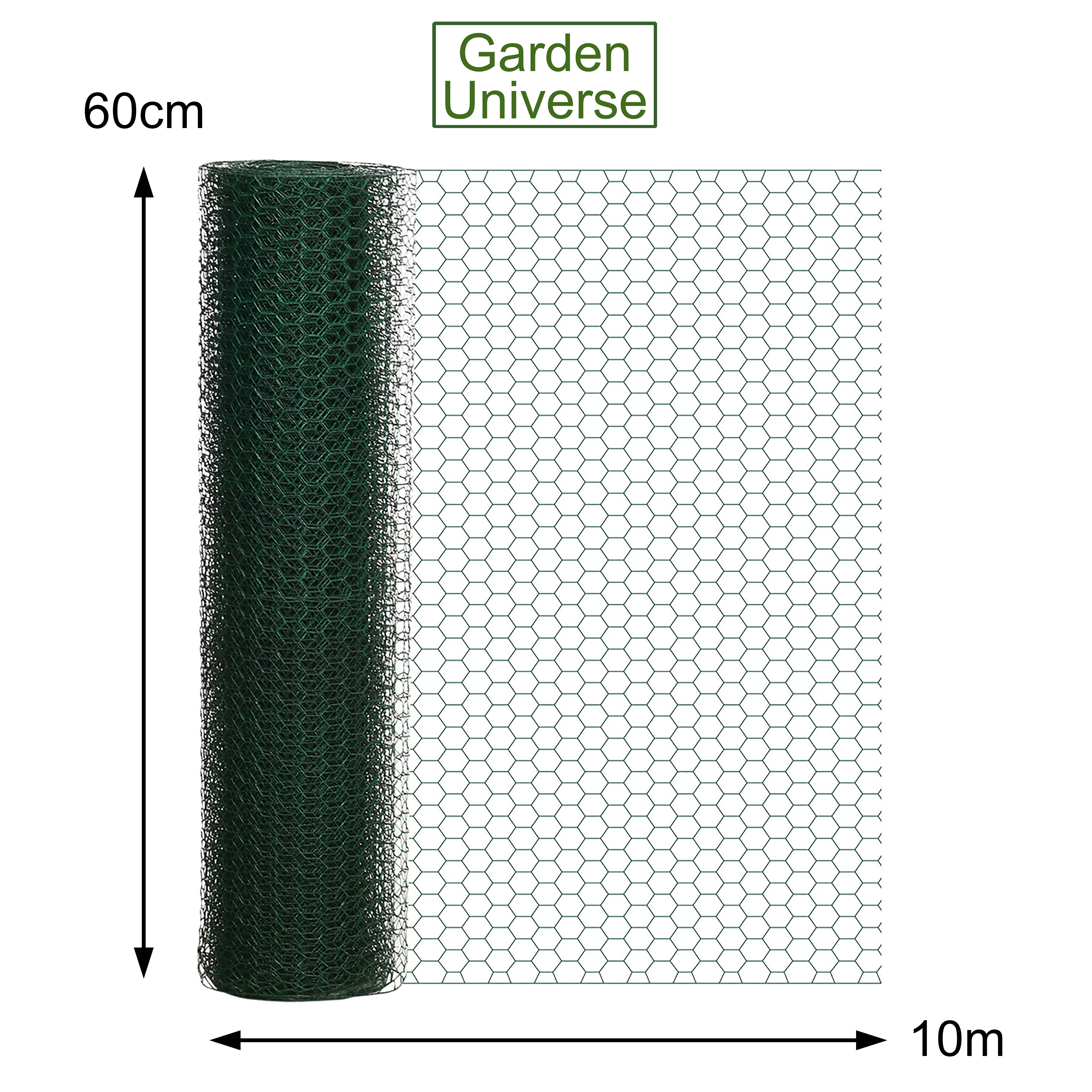 Chicken Wire PVC Coated Green W 60cm x L 10m Fence Aviary W04-1