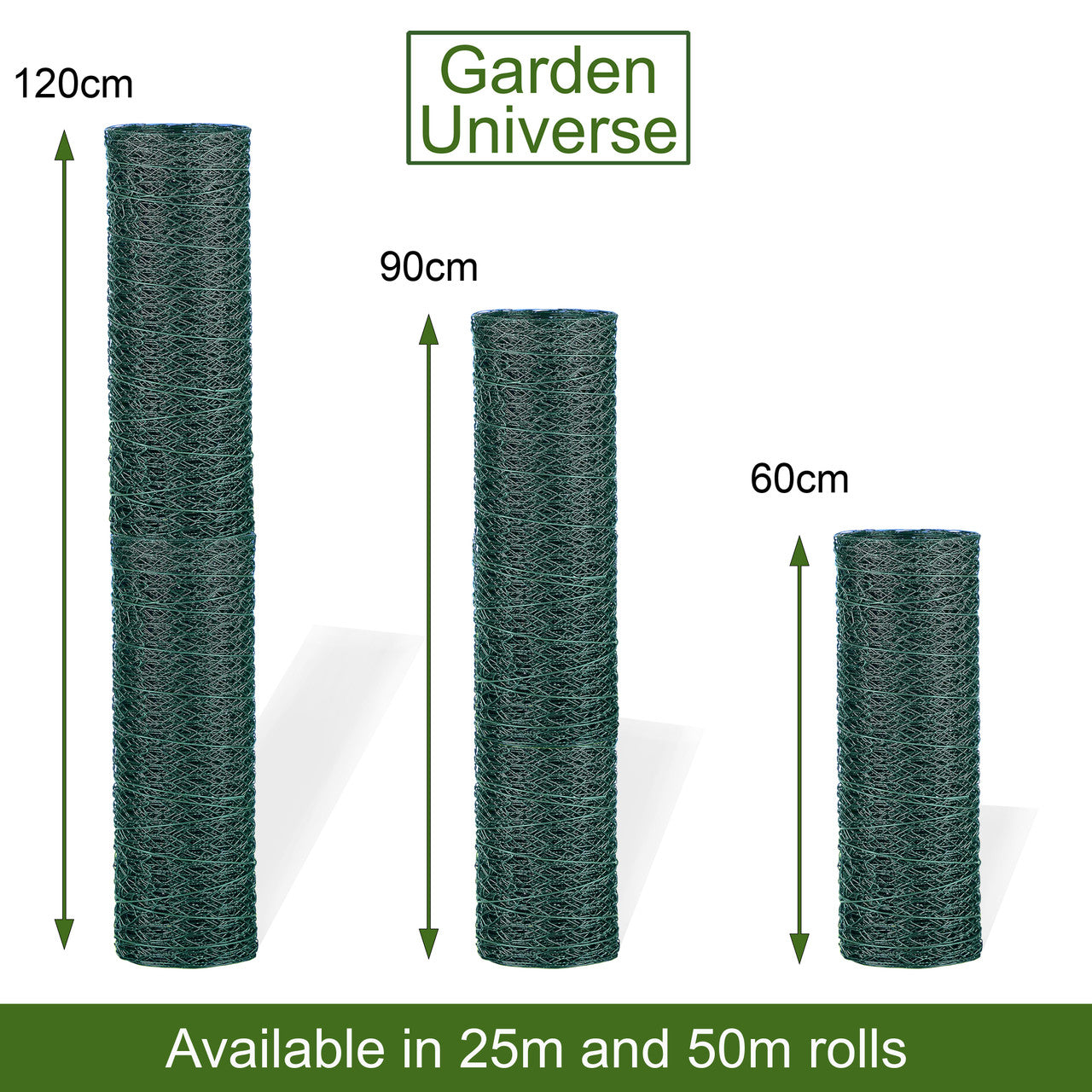 Chicken Wire PVC Coated Green W 60cm x L 25m Fence Aviary W04-2