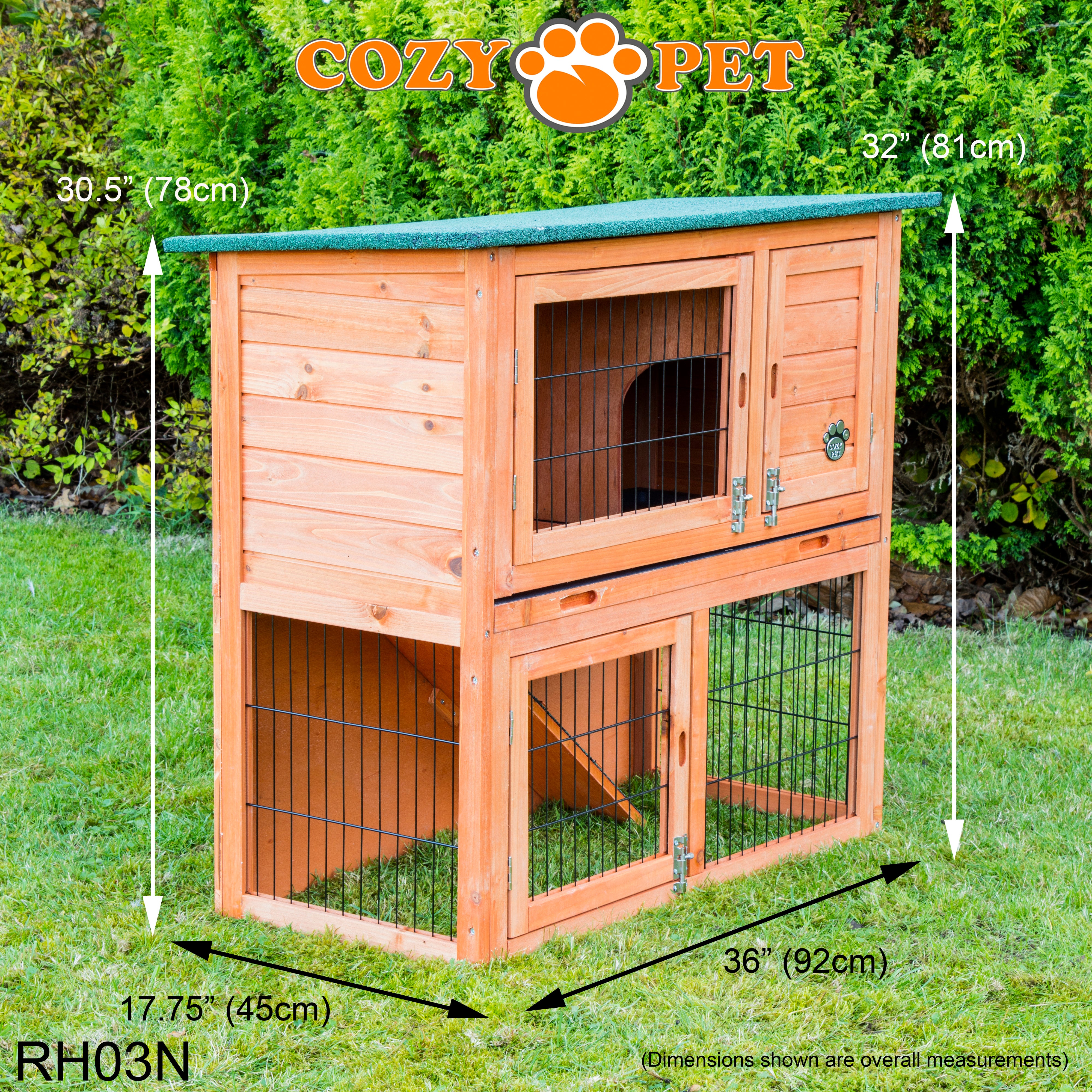 Rabbit Hutch 3ft - Natural - RH03N + RH03C