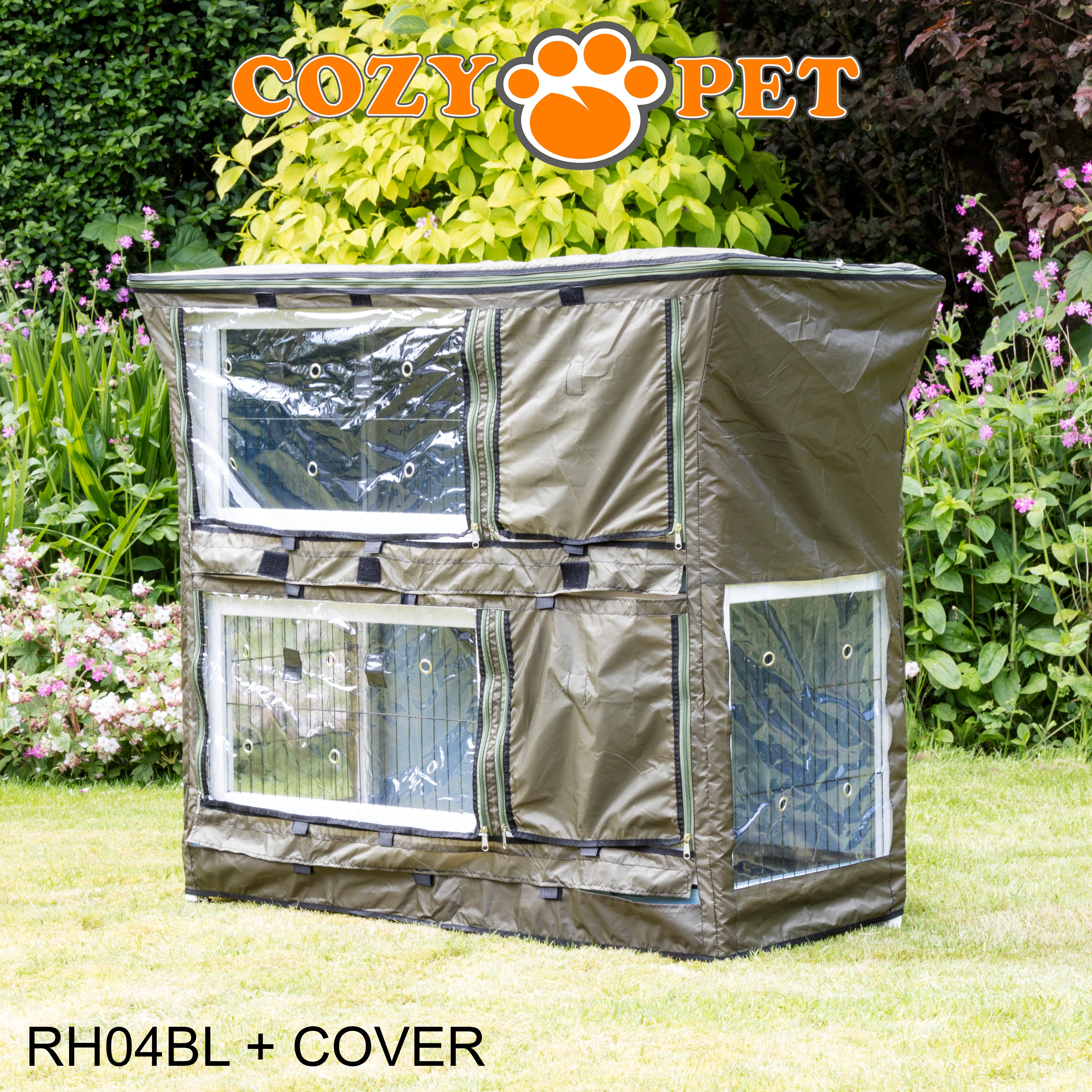 Rabbit Hutch 4ft with Cover - Natural - RH04N + Cover