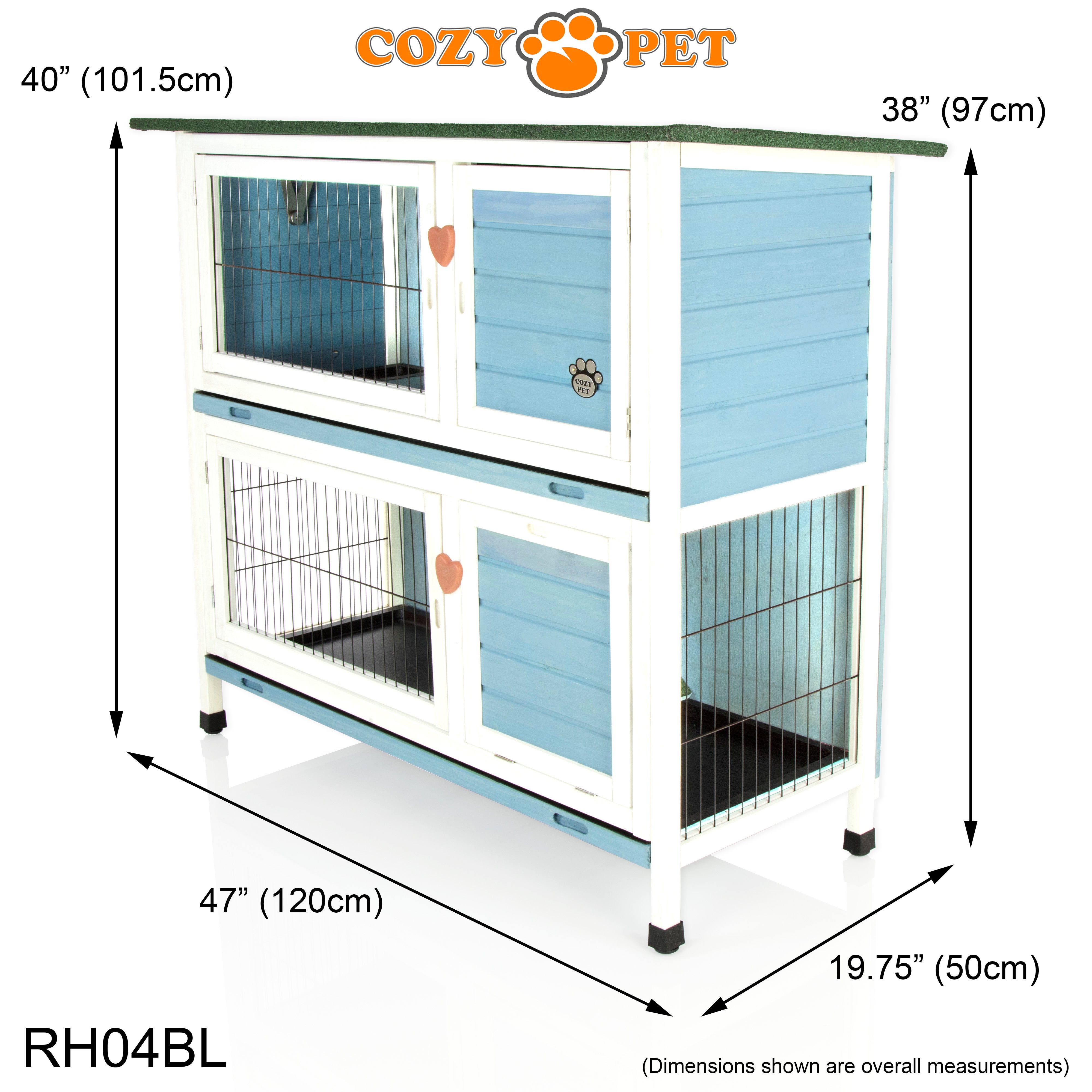 Rabbit Hutch 4ft - Blue - RH04BL