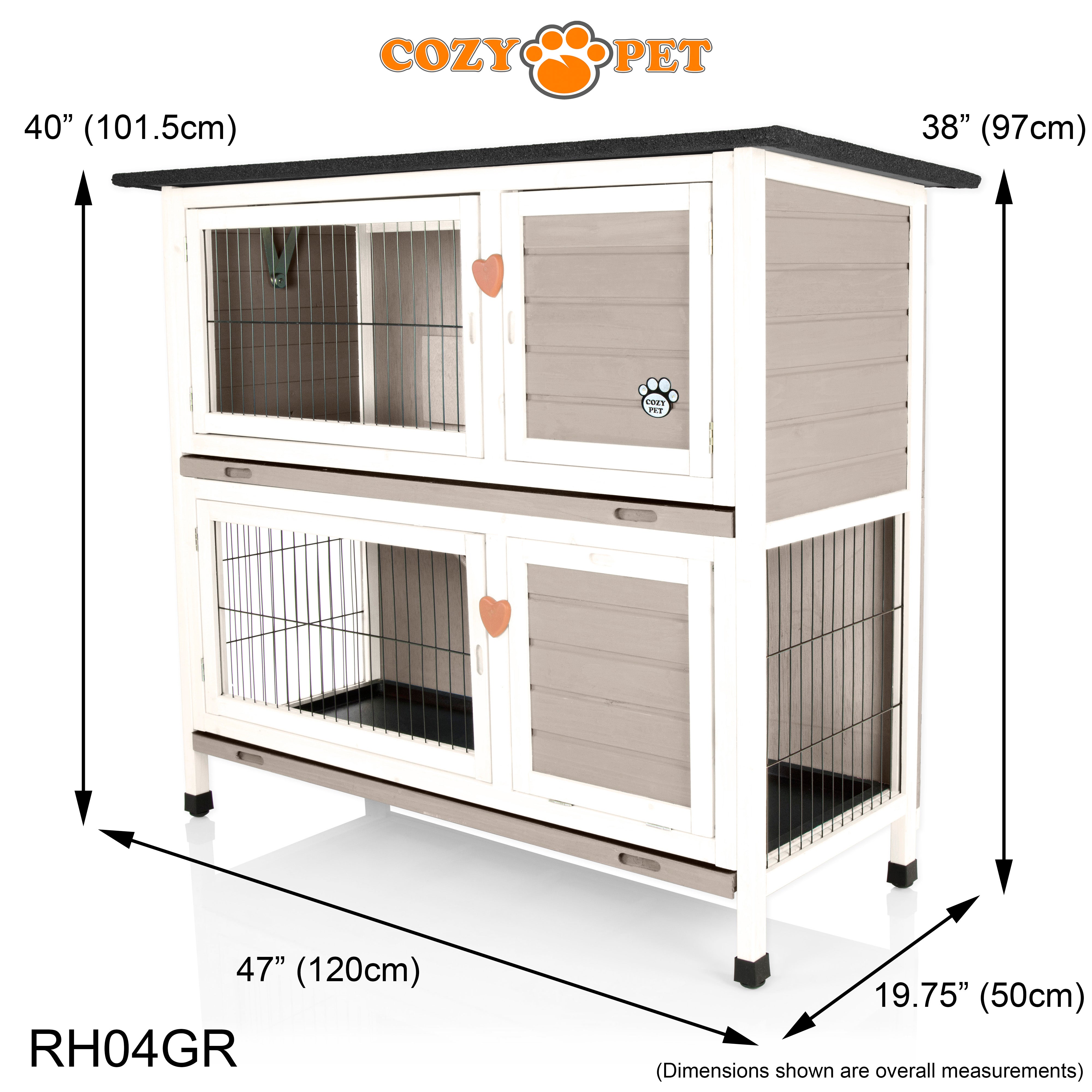 Rabbit Hutch 4ft - Grey - RH04GR