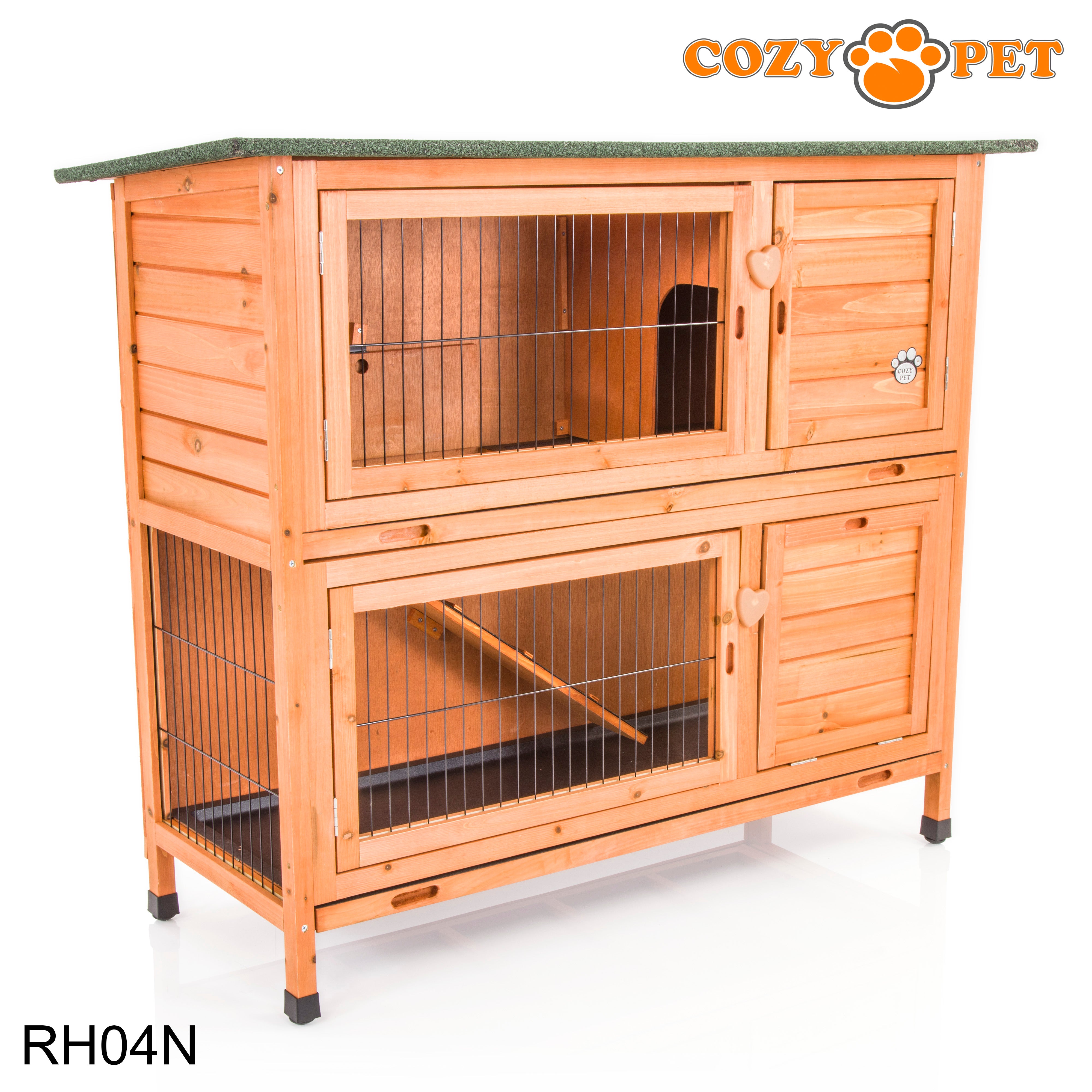 Rabbit Hutch 4ft with Cover - Natural - RH04N + Cover