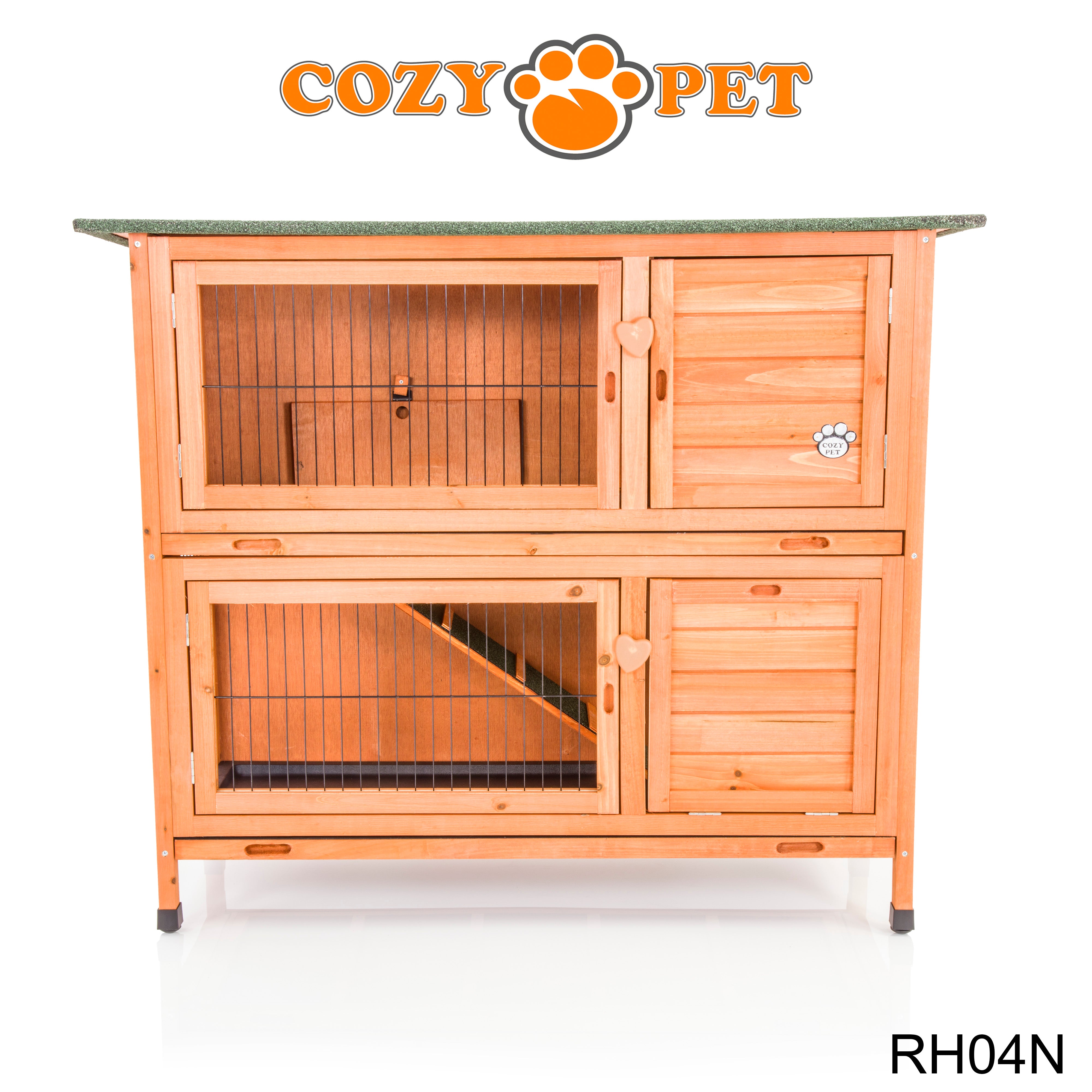 Rabbit Hutch 4ft with Cover - Natural - RH04N + Cover