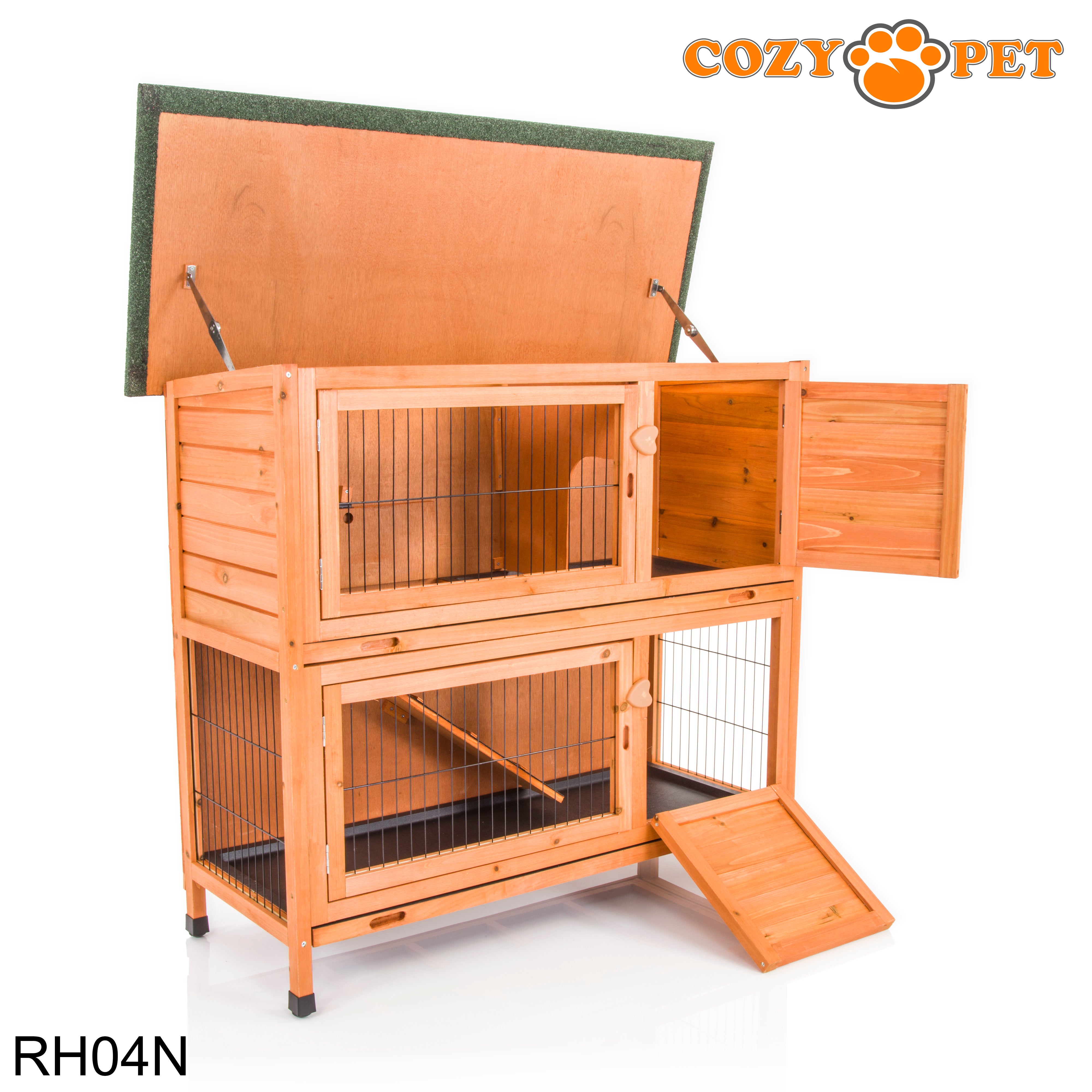 Rabbit Hutch 4ft with Cover - Natural - RH04N + Cover