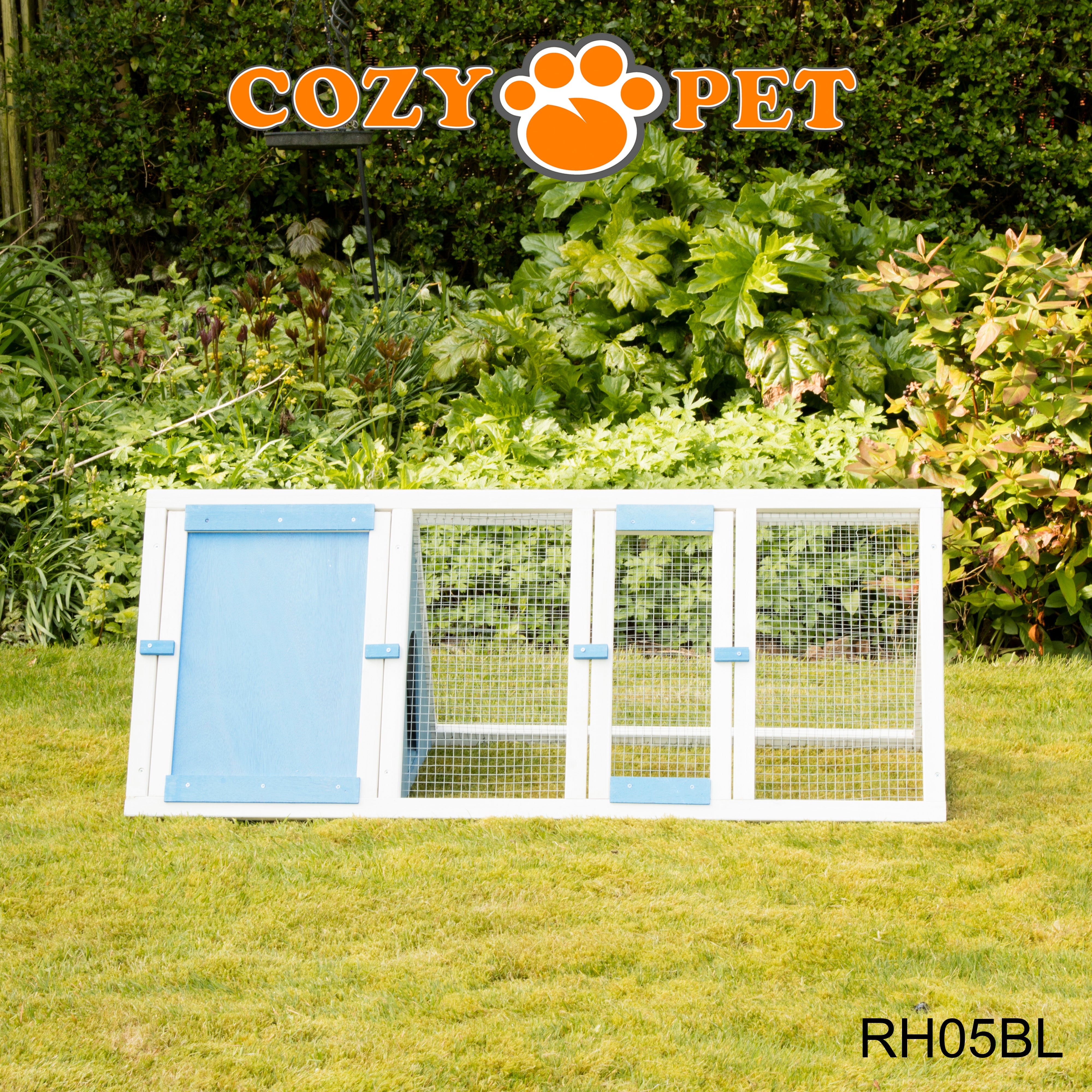 Rabbit Hutch with Run Triangular - Blue - RH05BL