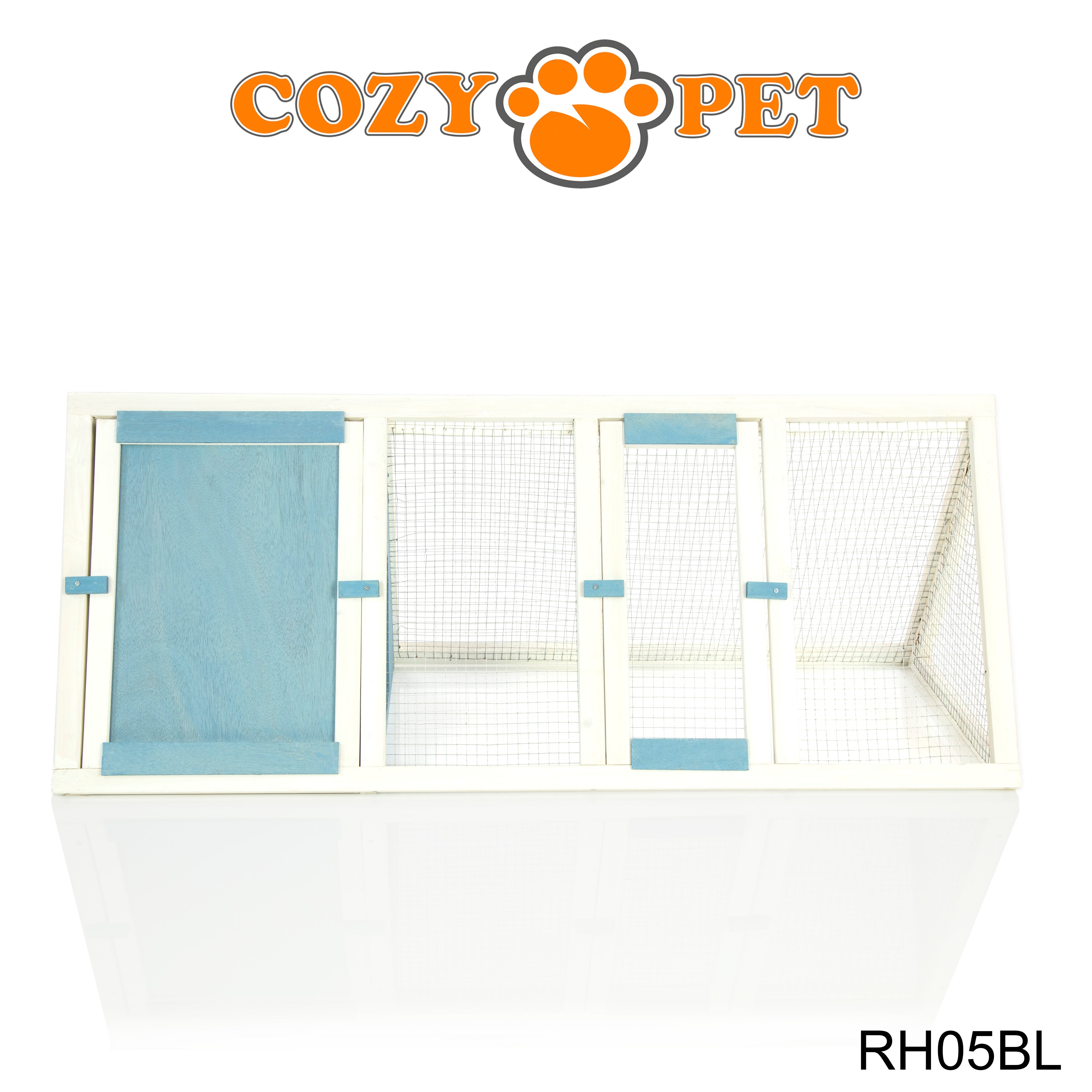 Rabbit Hutch with Run Triangular - Blue - RH05BL