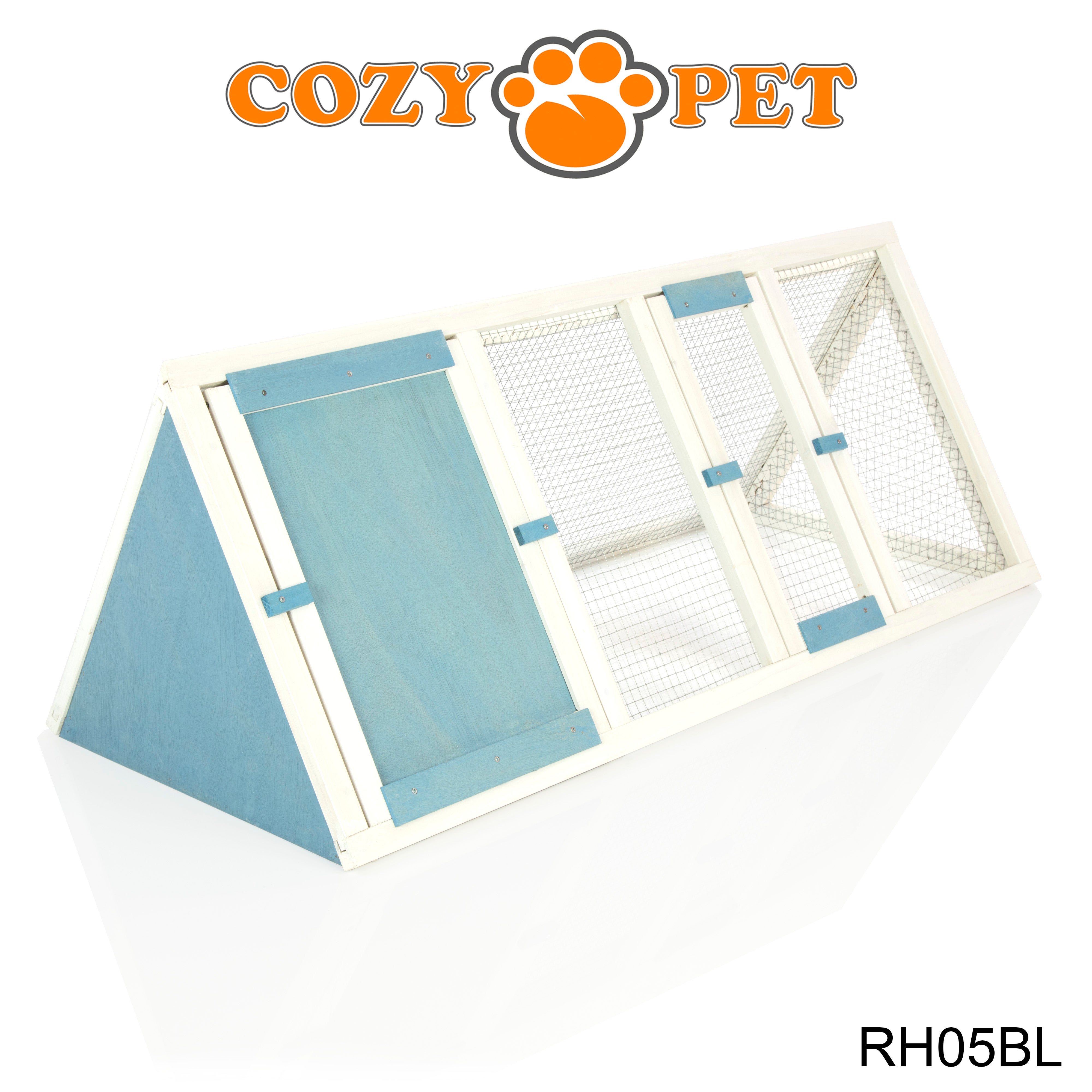 Rabbit Hutch with Run Triangular - Blue - RH05BL