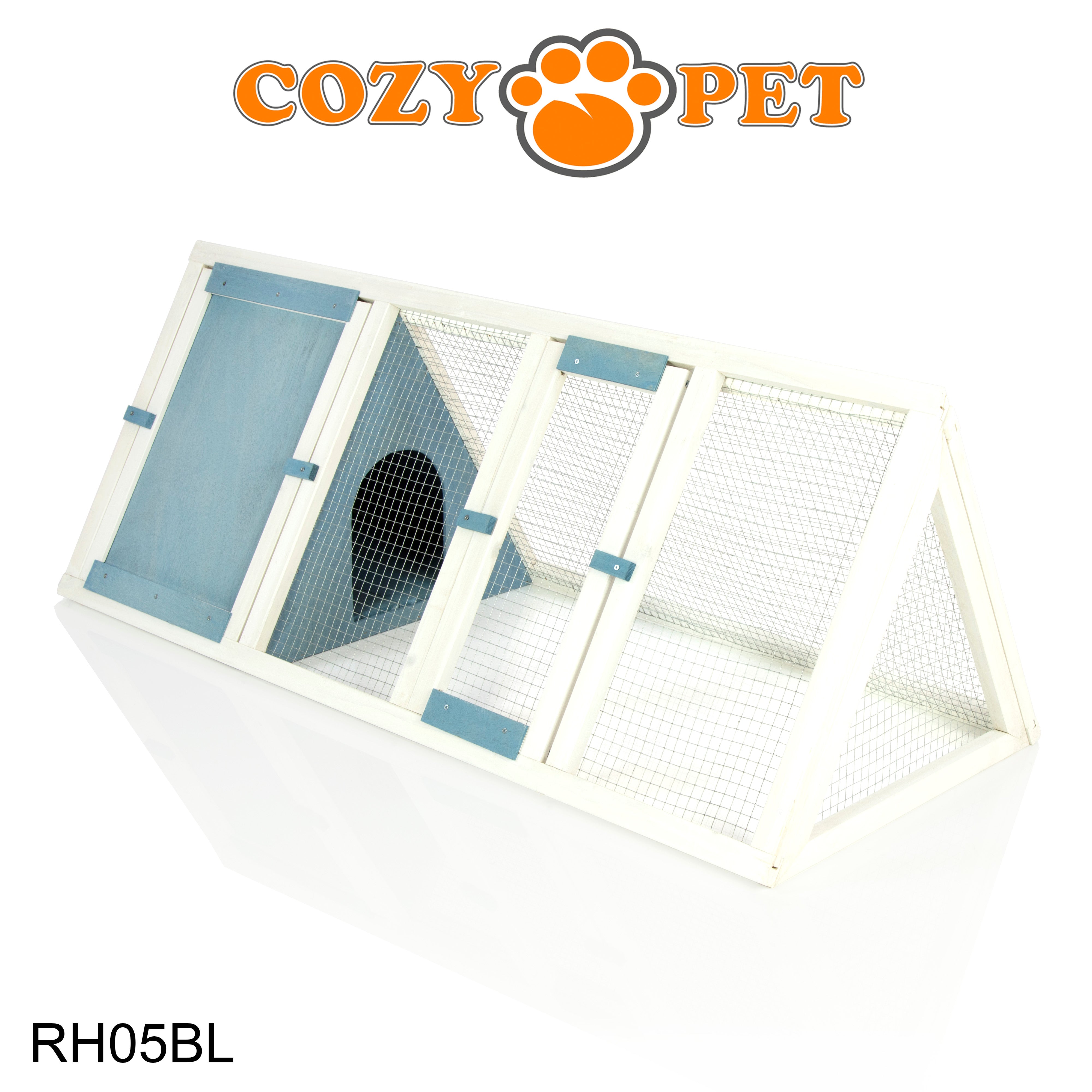 Rabbit Hutch with Run Triangular - Blue - RH05BL