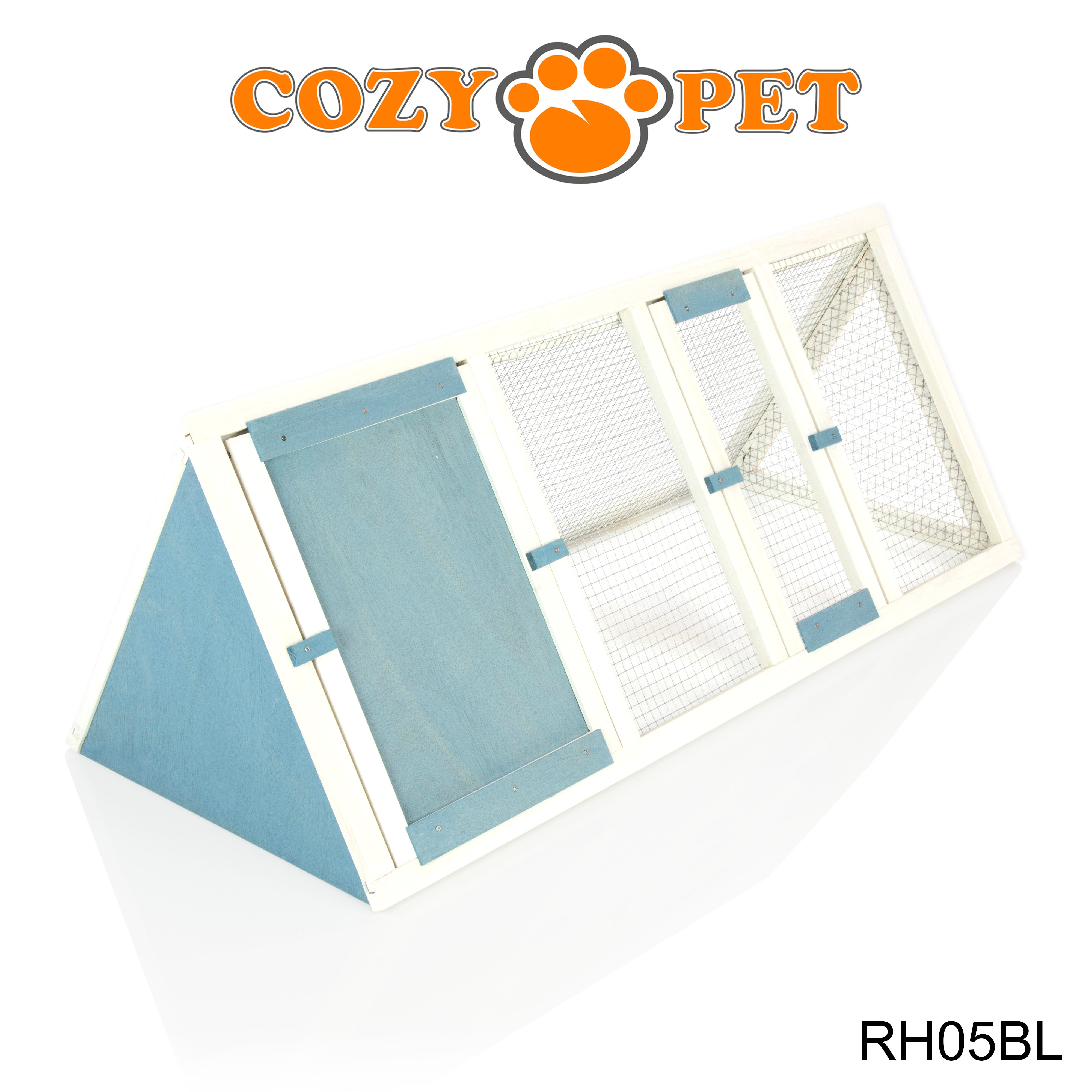 Rabbit Hutch with Run Triangular - Blue - RH05BL