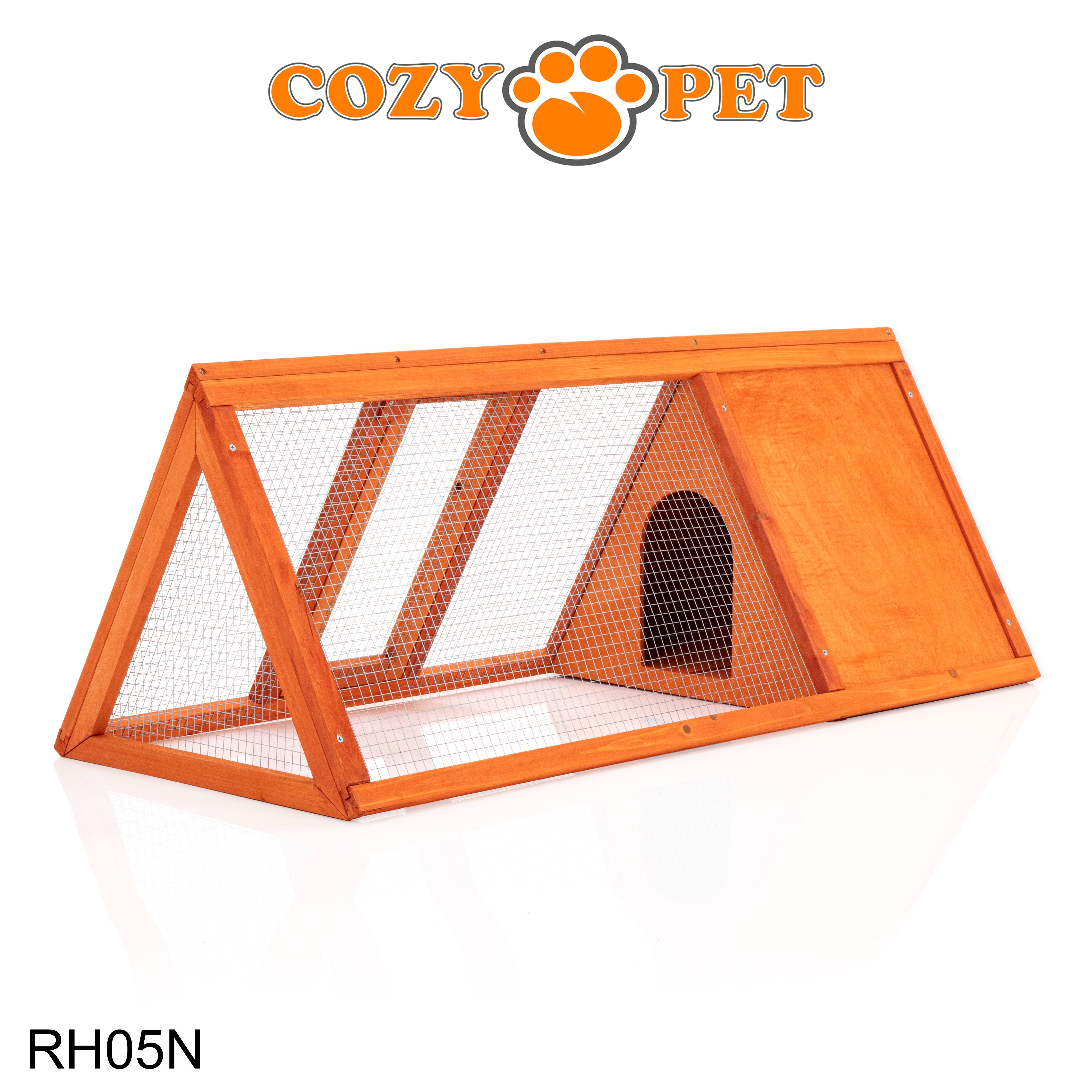 Rabbit Hutch with Run Triangular - Natural - RH05N