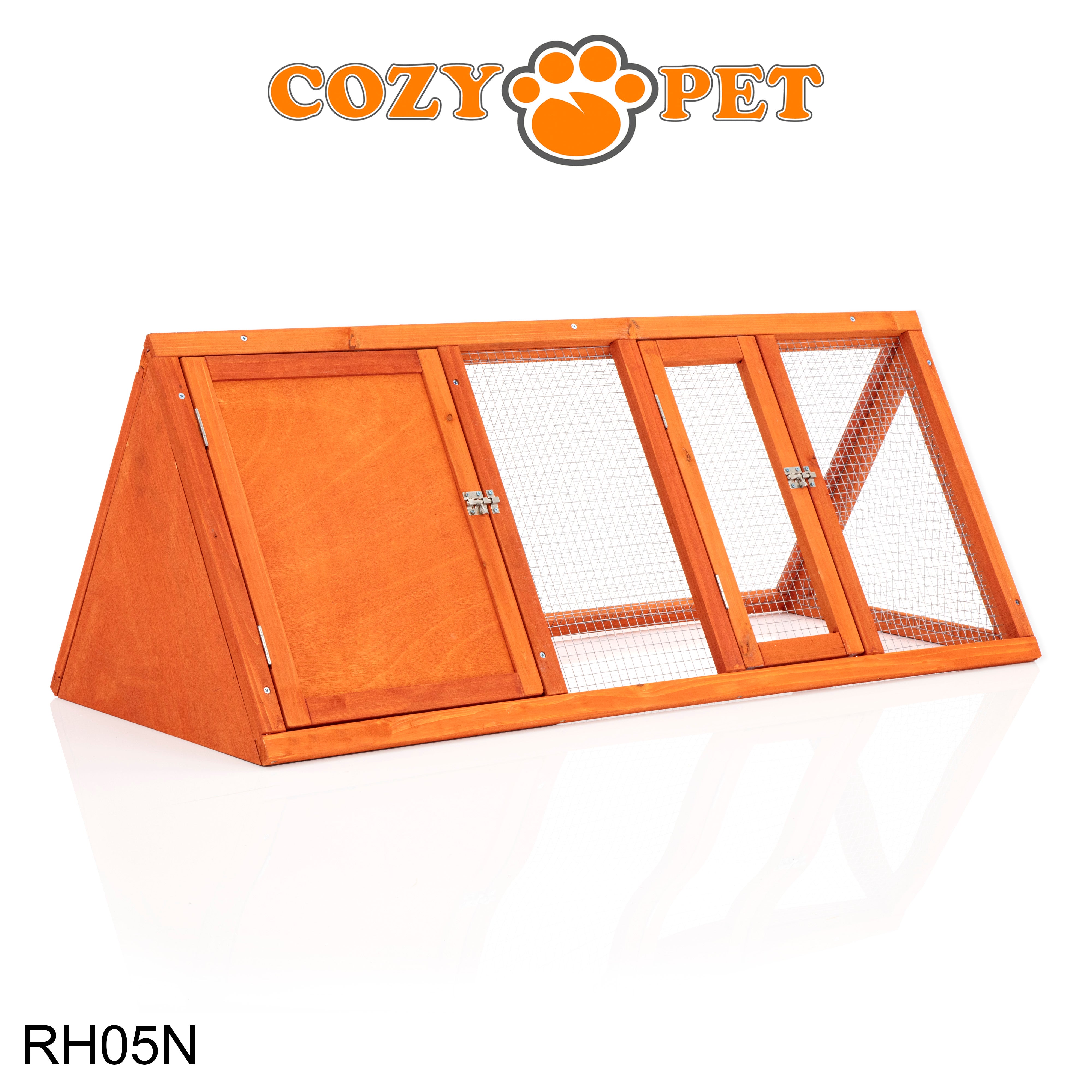 Rabbit Hutch with Run Triangular - Natural - RH05N