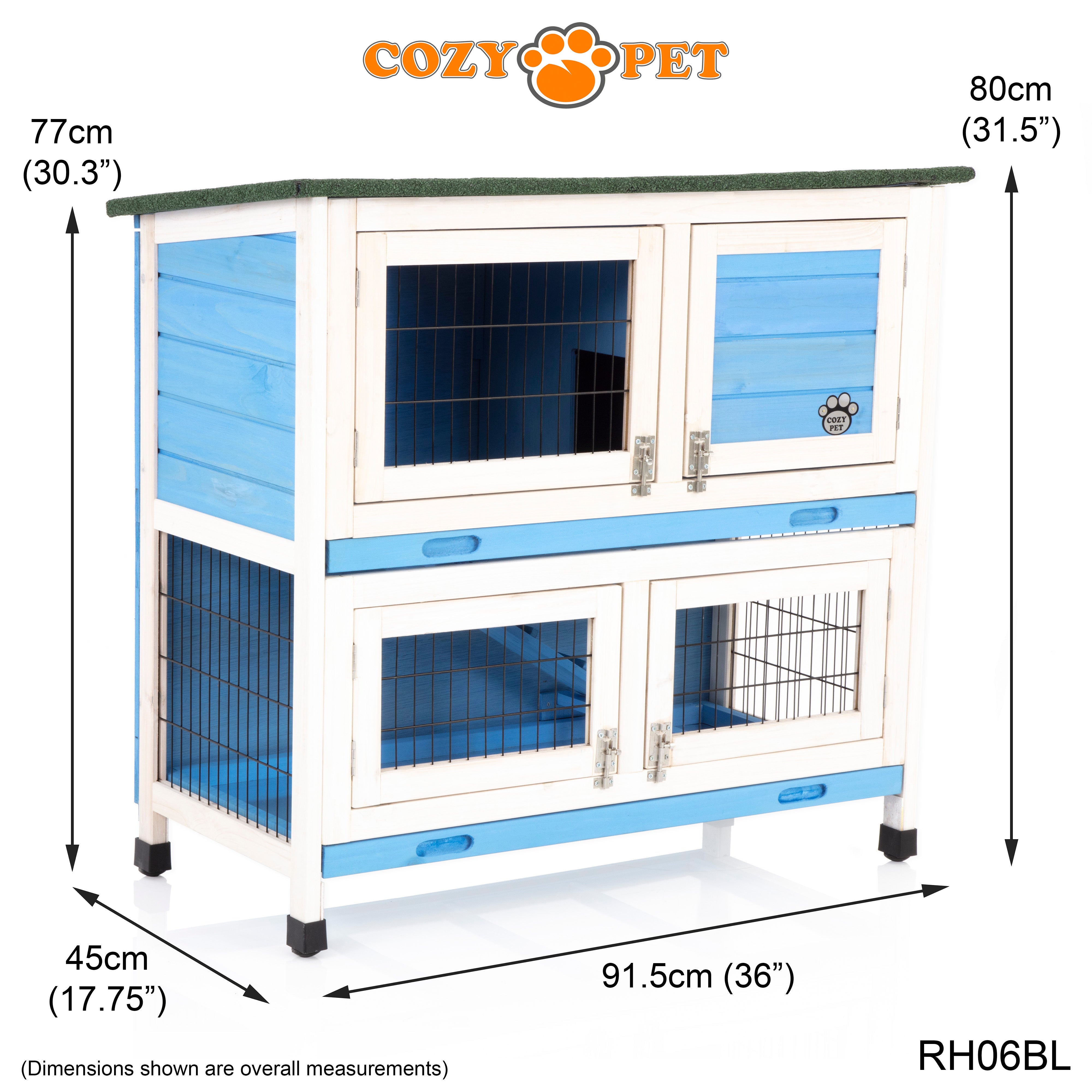 Rabbit Hutch 3ft - Blue - RH06BL