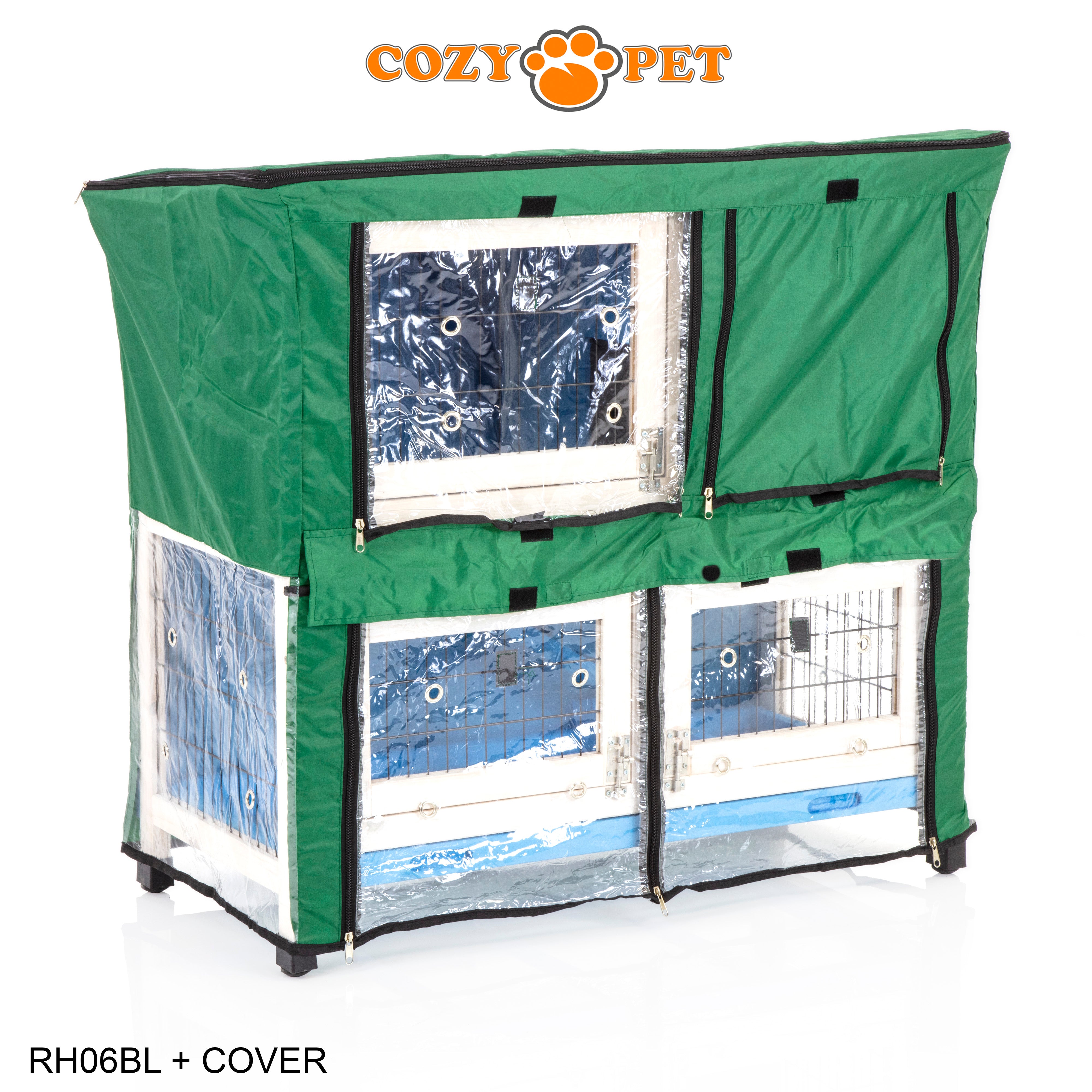 Rabbit Hutch 3ft in Blue with Cover - Blue - RH06BL + RH06C