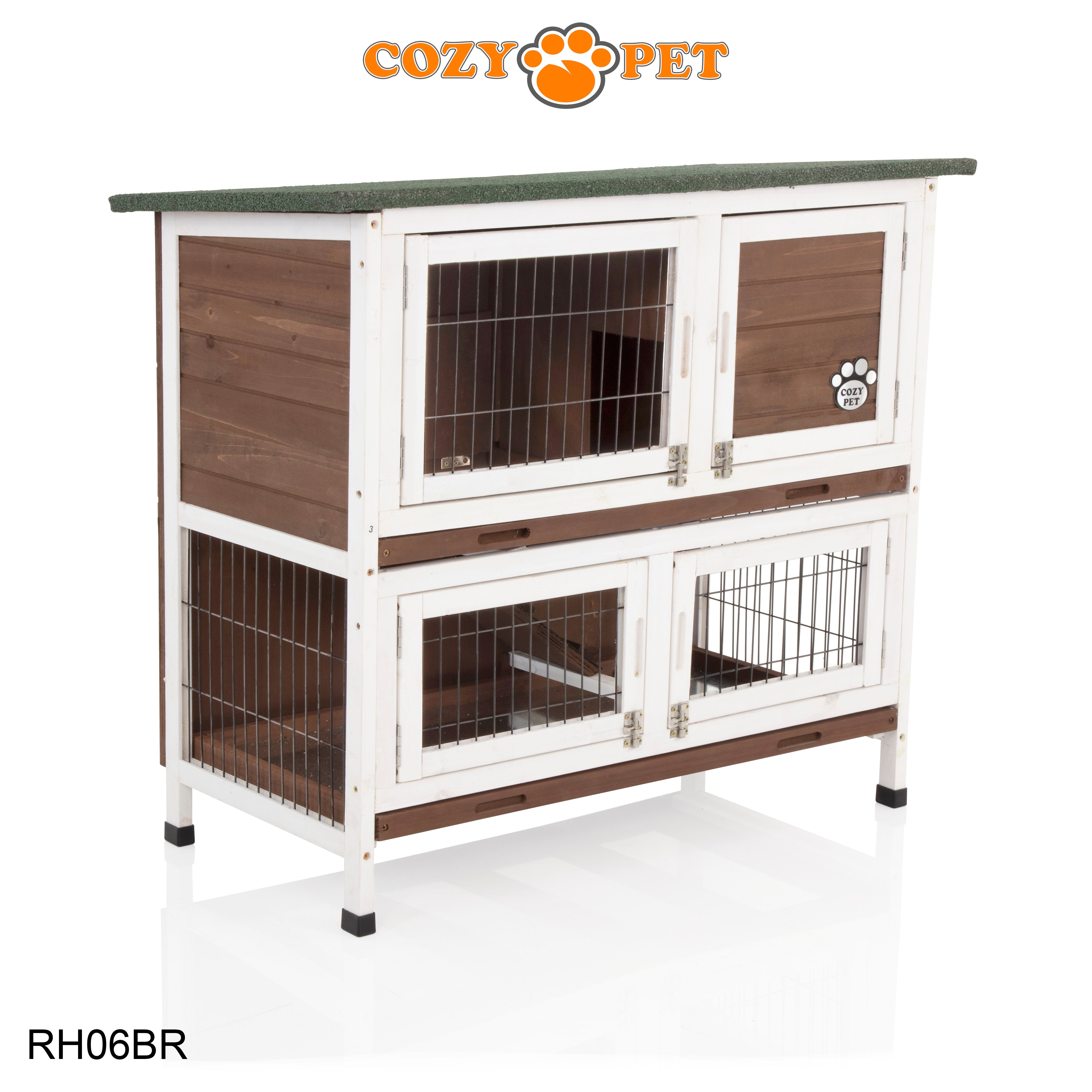 Rabbit Hutch 3ft with Cover - Brown - RH06BR + RH06C