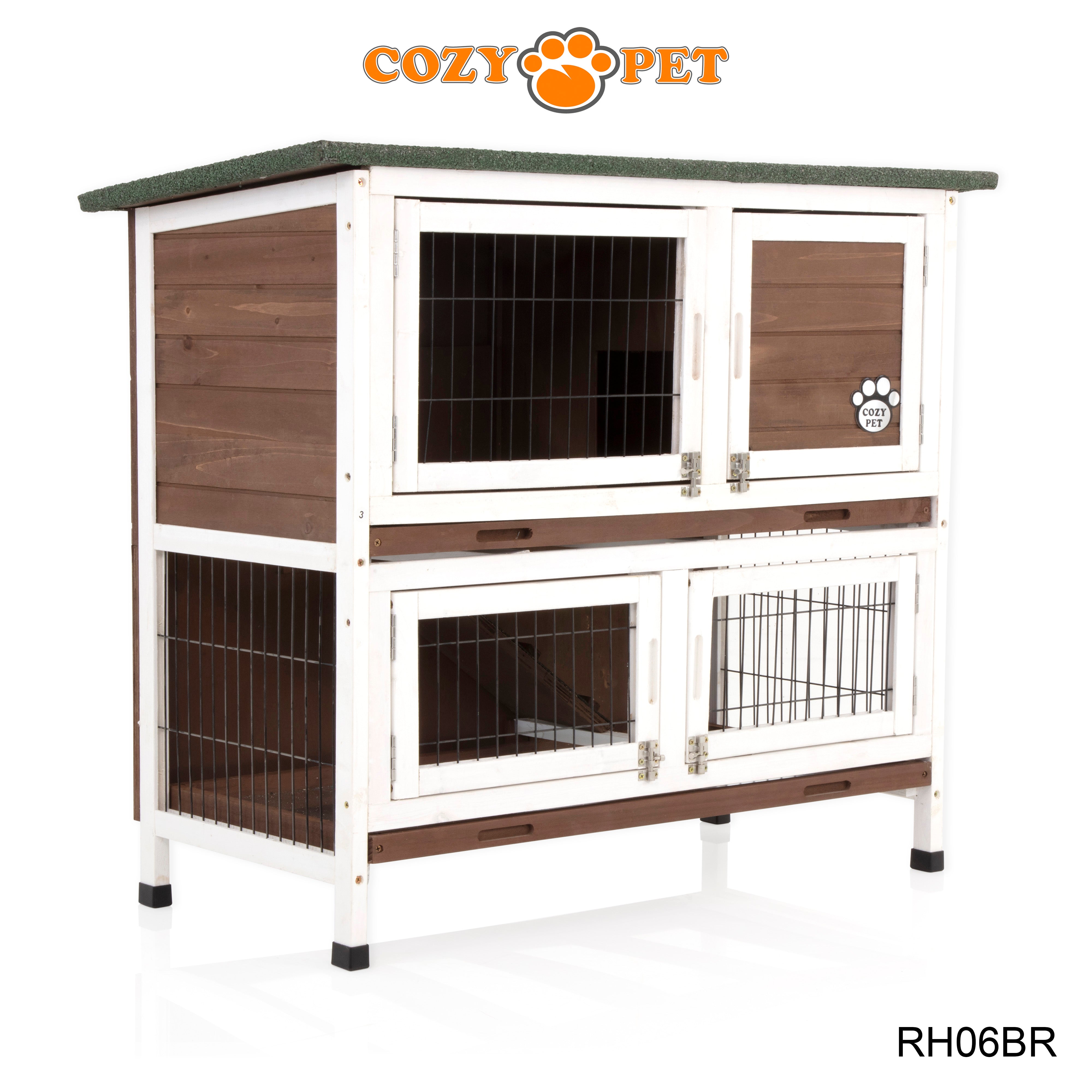 Rabbit Hutch 3ft with Cover - Brown - RH06BR + RH06C