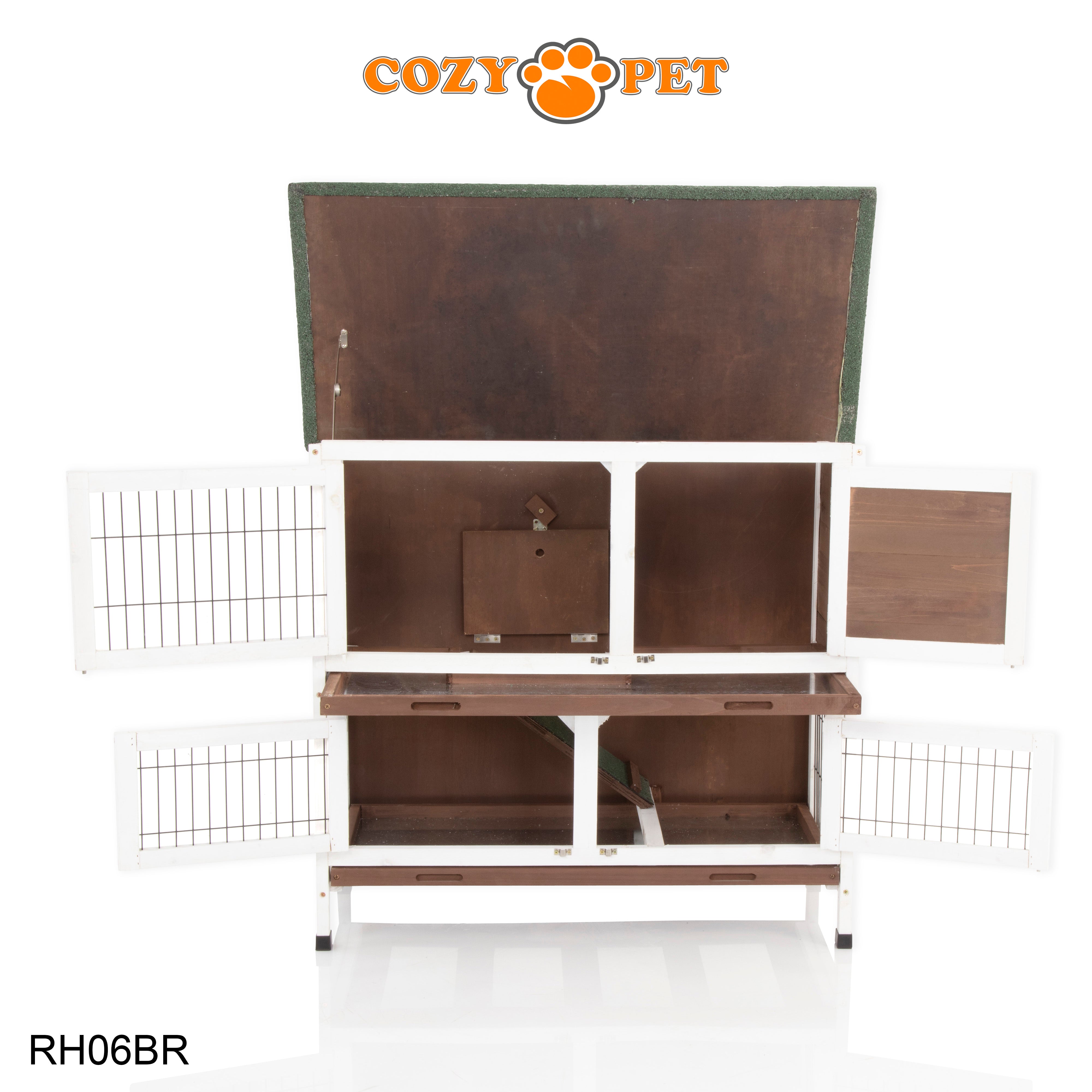 Rabbit Hutch 3ft with Cover - Brown - RH06BR + RH06C