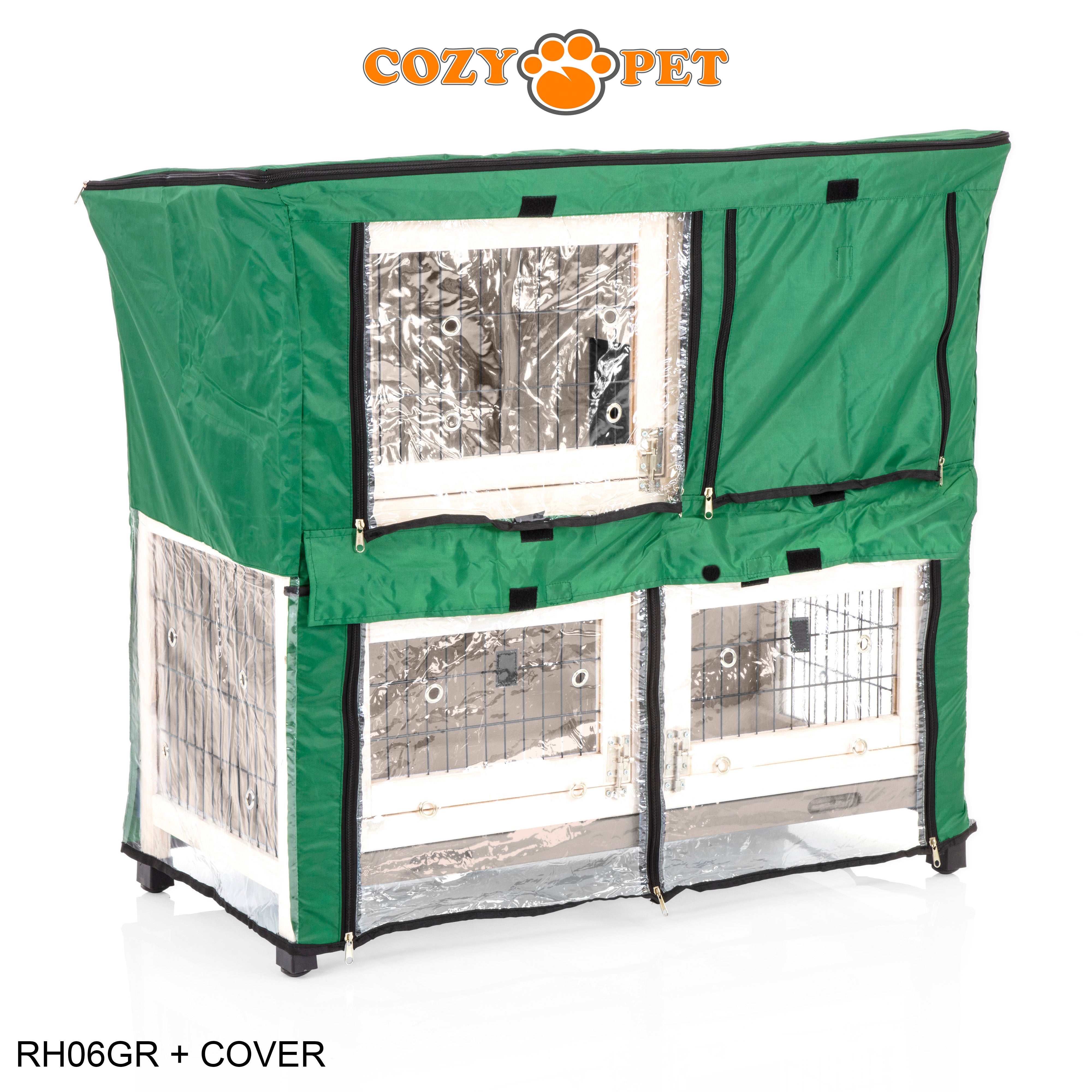 Rabbit Hutch 3ft in Grey and White with Cover - Grey - RH06GR + RH06C