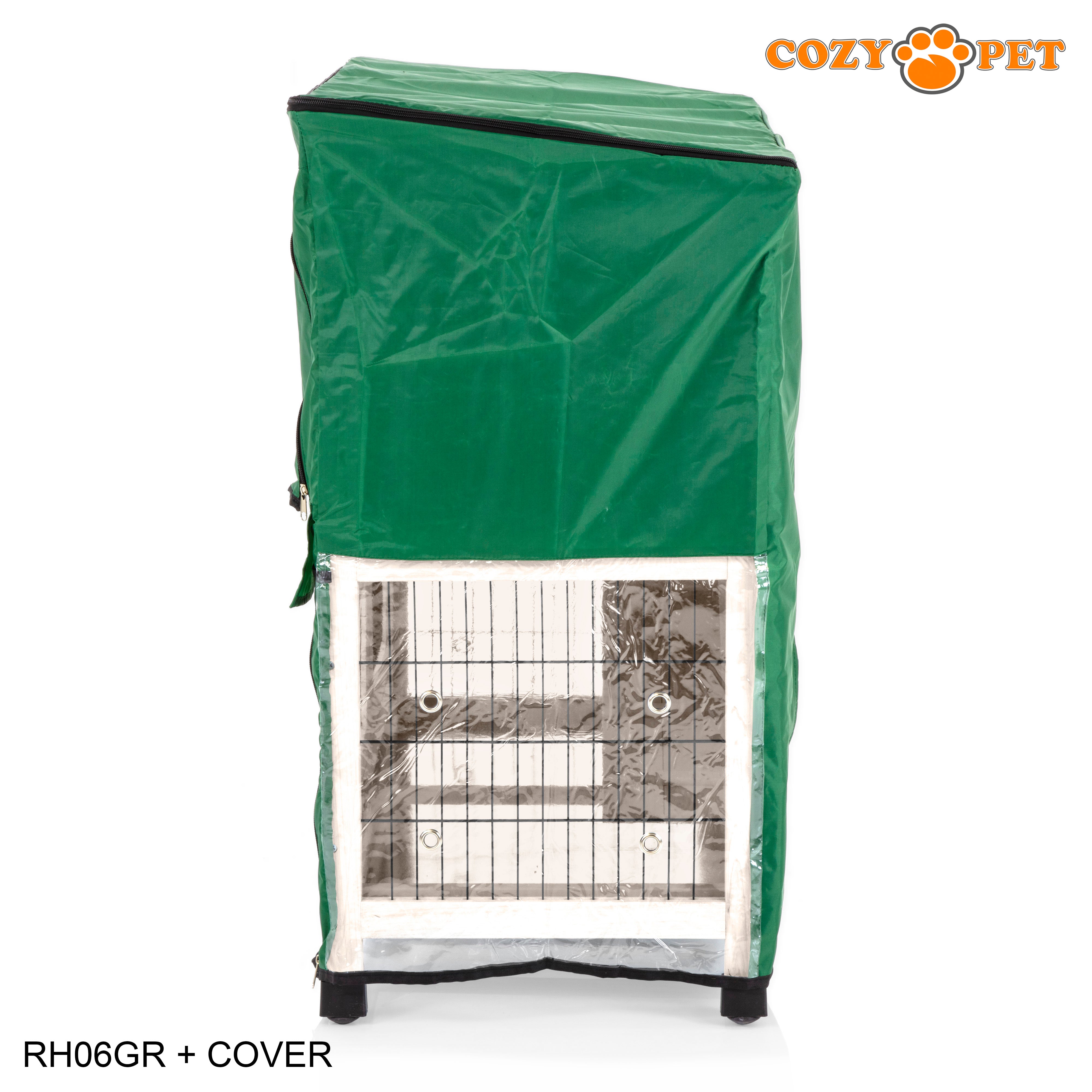 Rabbit Hutch 3ft in Grey and White with Cover - Grey - RH06GR + RH06C