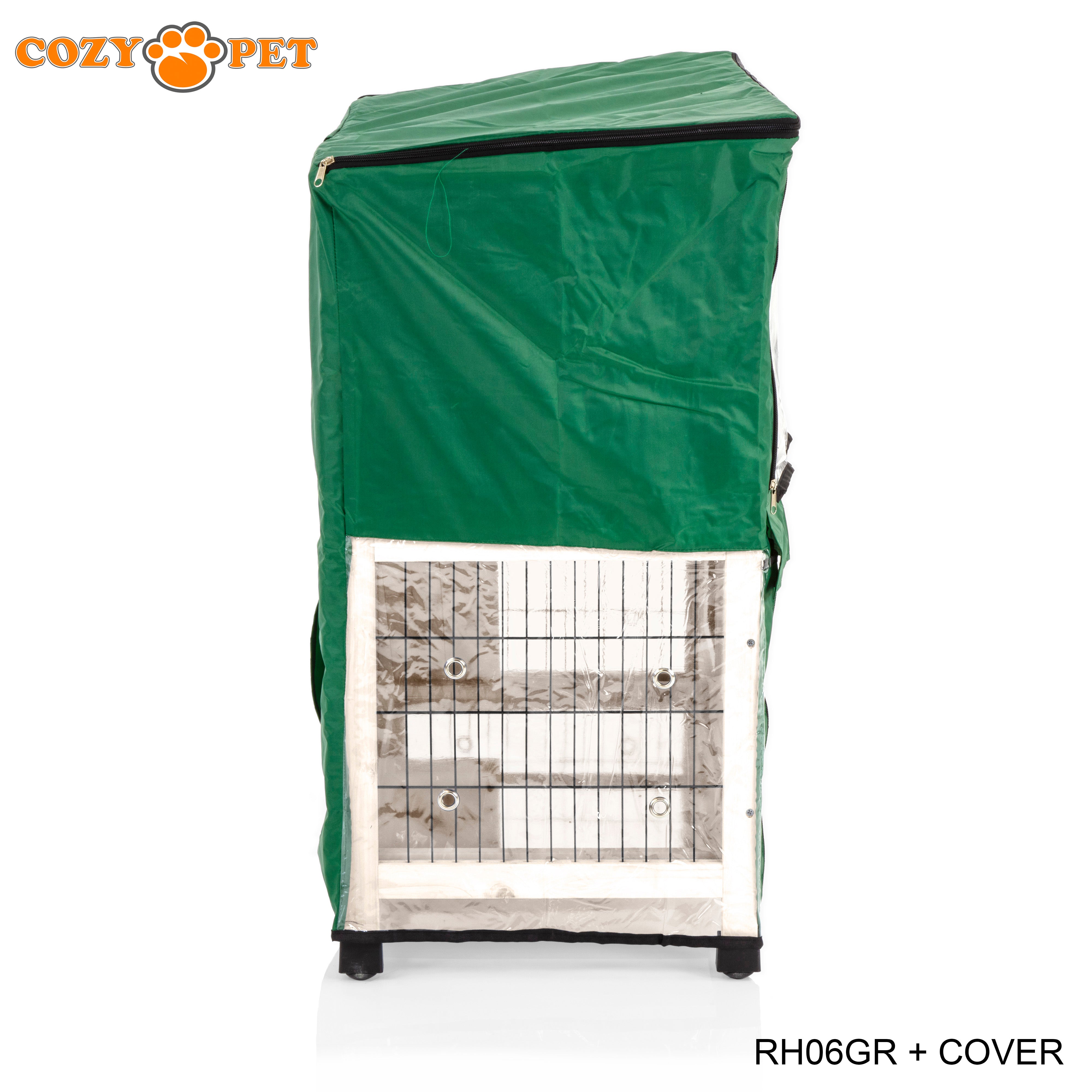 Rabbit Hutch 3ft in Grey and White with Cover - Grey - RH06GR + RH06C