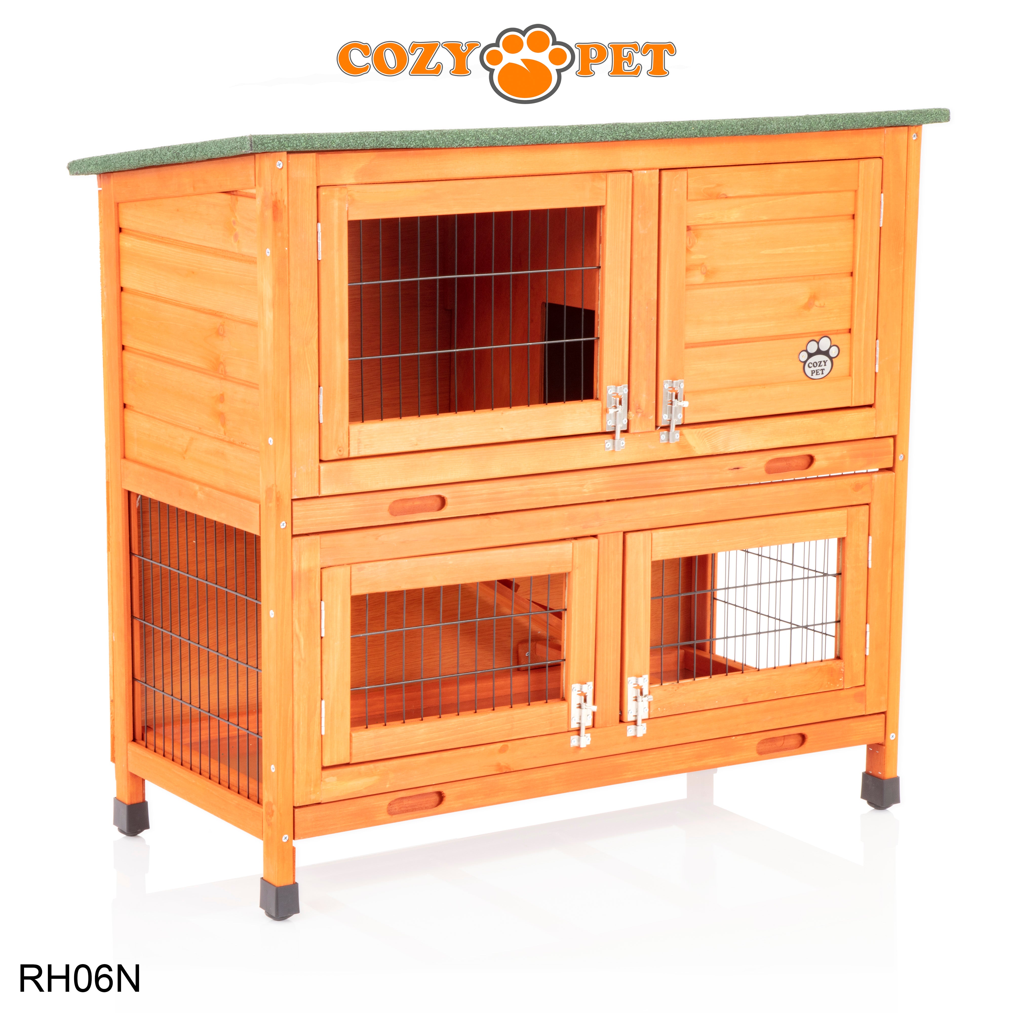 Rabbit Hutch 3ft in Natural with Cover - Natural - RH06N + RH06C