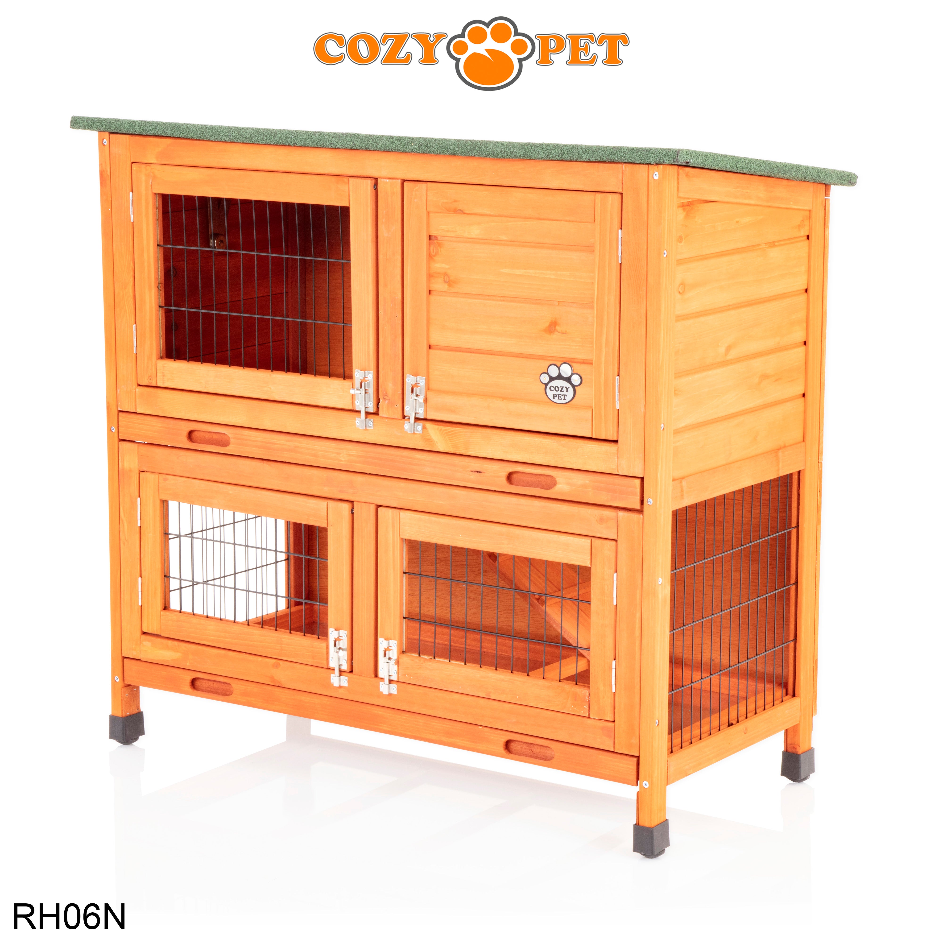 Rabbit Hutch 3ft in Natural with Cover - Natural - RH06N + RH06C