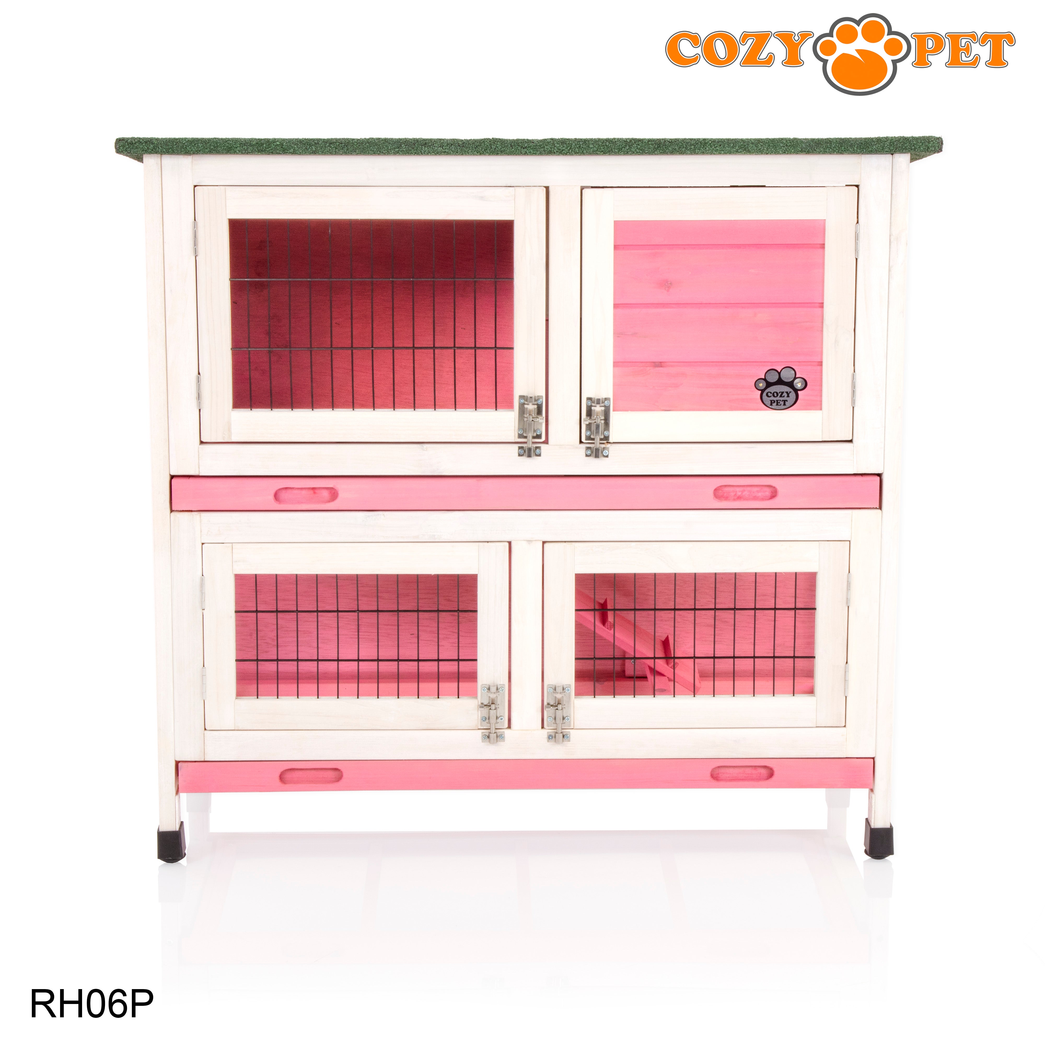 Rabbit Hutch 3ft in Pink with Cover - Pink - RH06P + RH06C