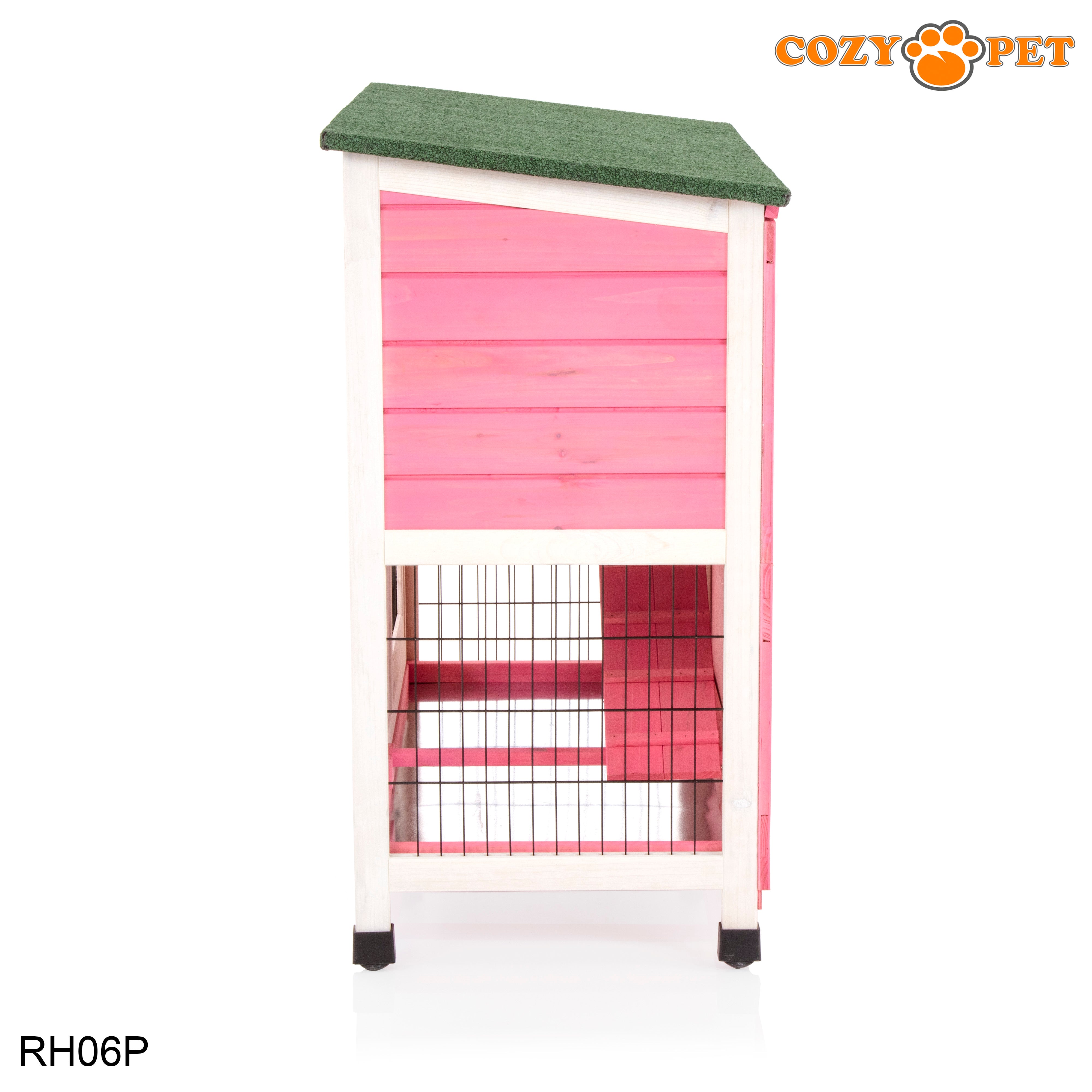 Rabbit Hutch 3ft in Pink with Cover - Pink - RH06P + RH06C