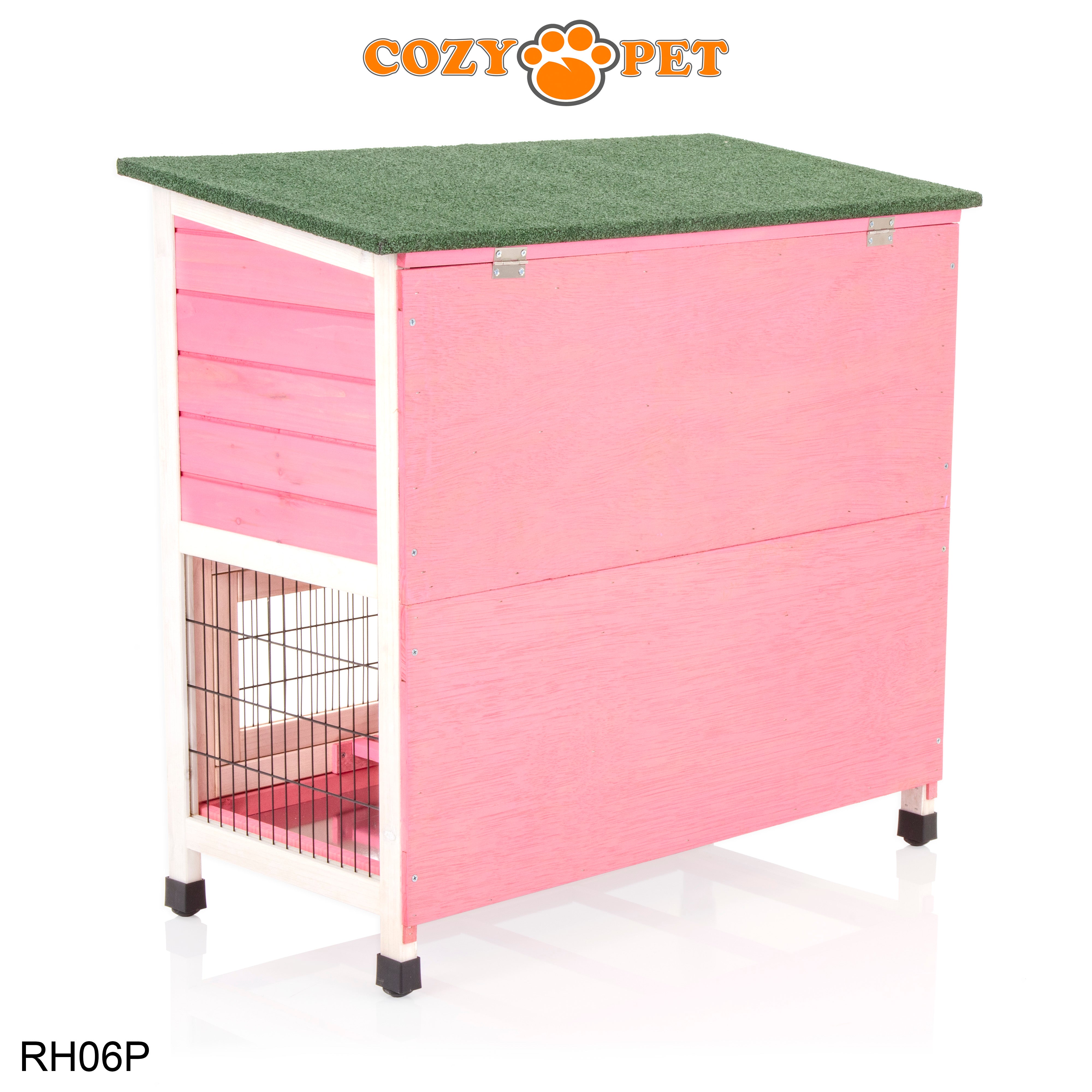 Rabbit Hutch 3ft in Pink with Cover - Pink - RH06P + RH06C