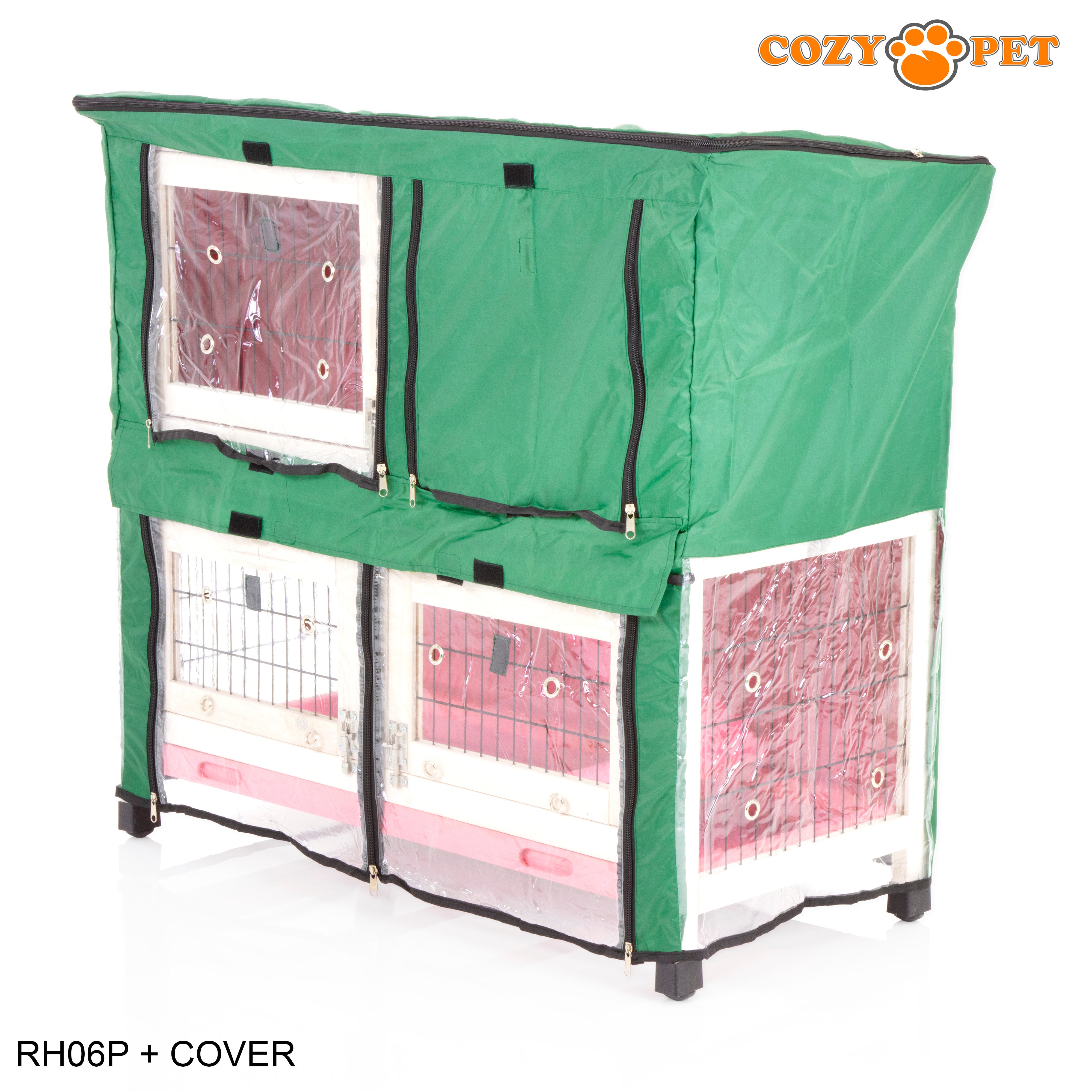 Rabbit Hutch 3ft in Pink with Cover - Pink - RH06P + RH06C