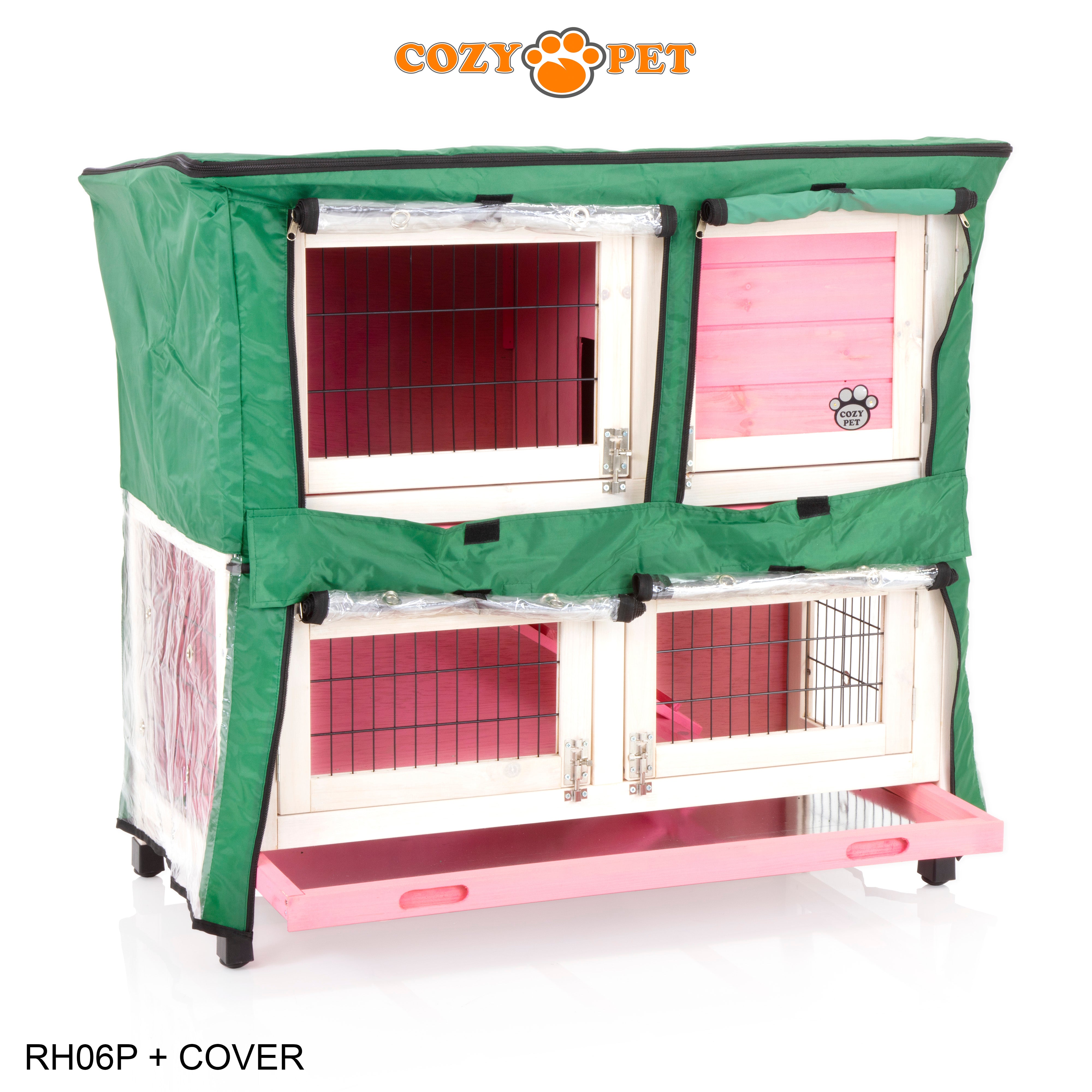 Rabbit Hutch 3ft in Pink with Cover - Pink - RH06P + RH06C