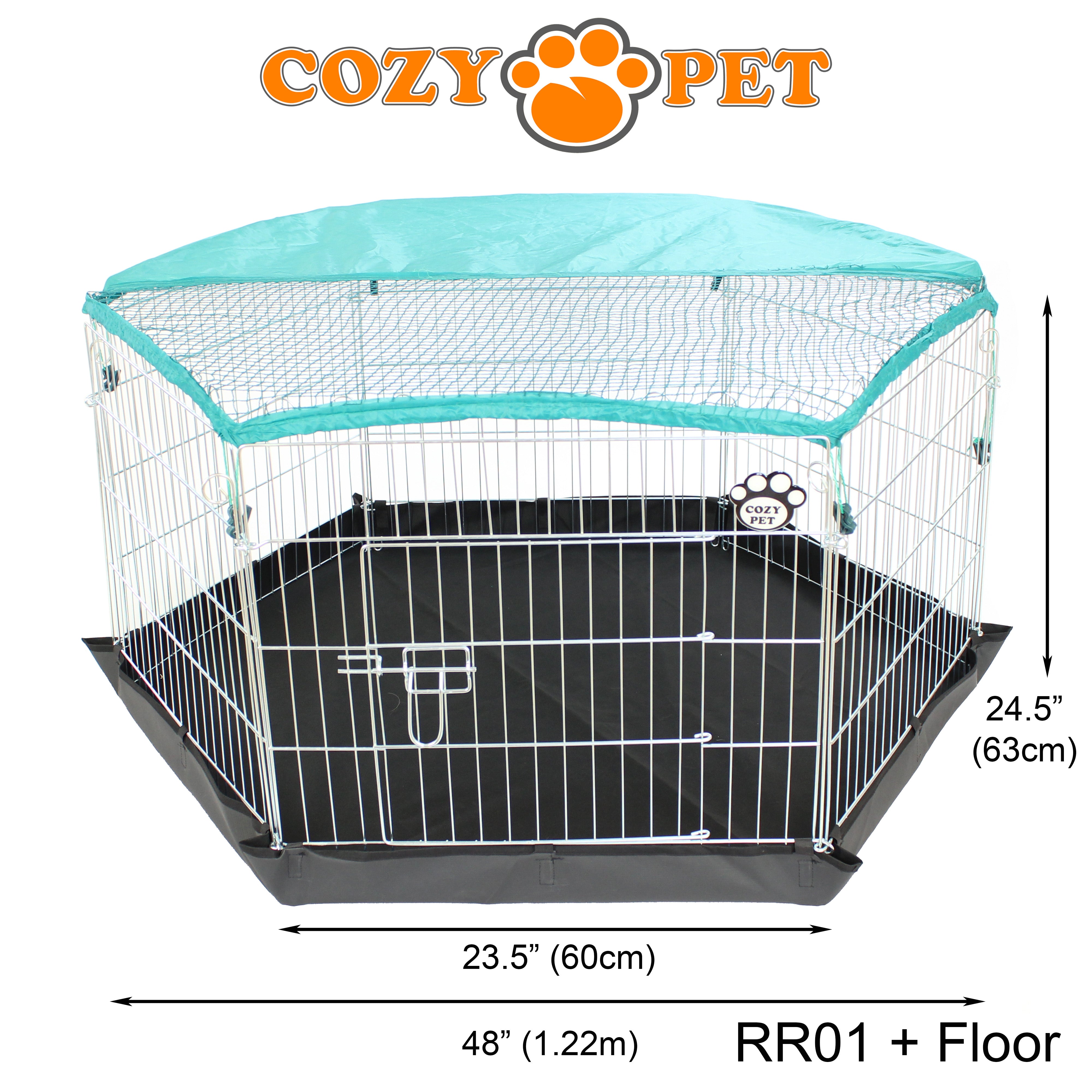 Rabbit Run 6 Panel with Sunshade and Floor Model RR01 + Floor