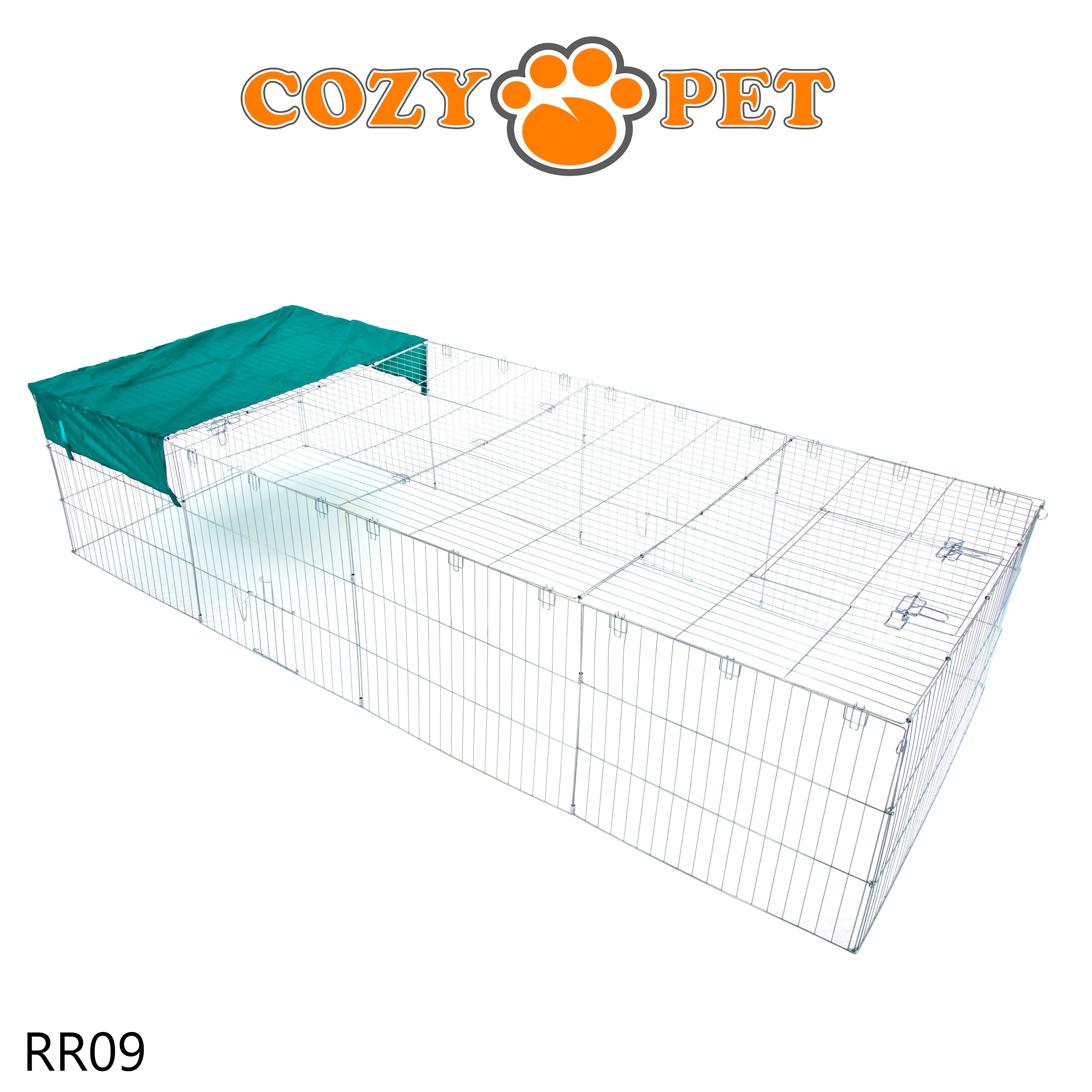 2.85m XXL Rectangular Rabbit Run with Sunshade Model RR09