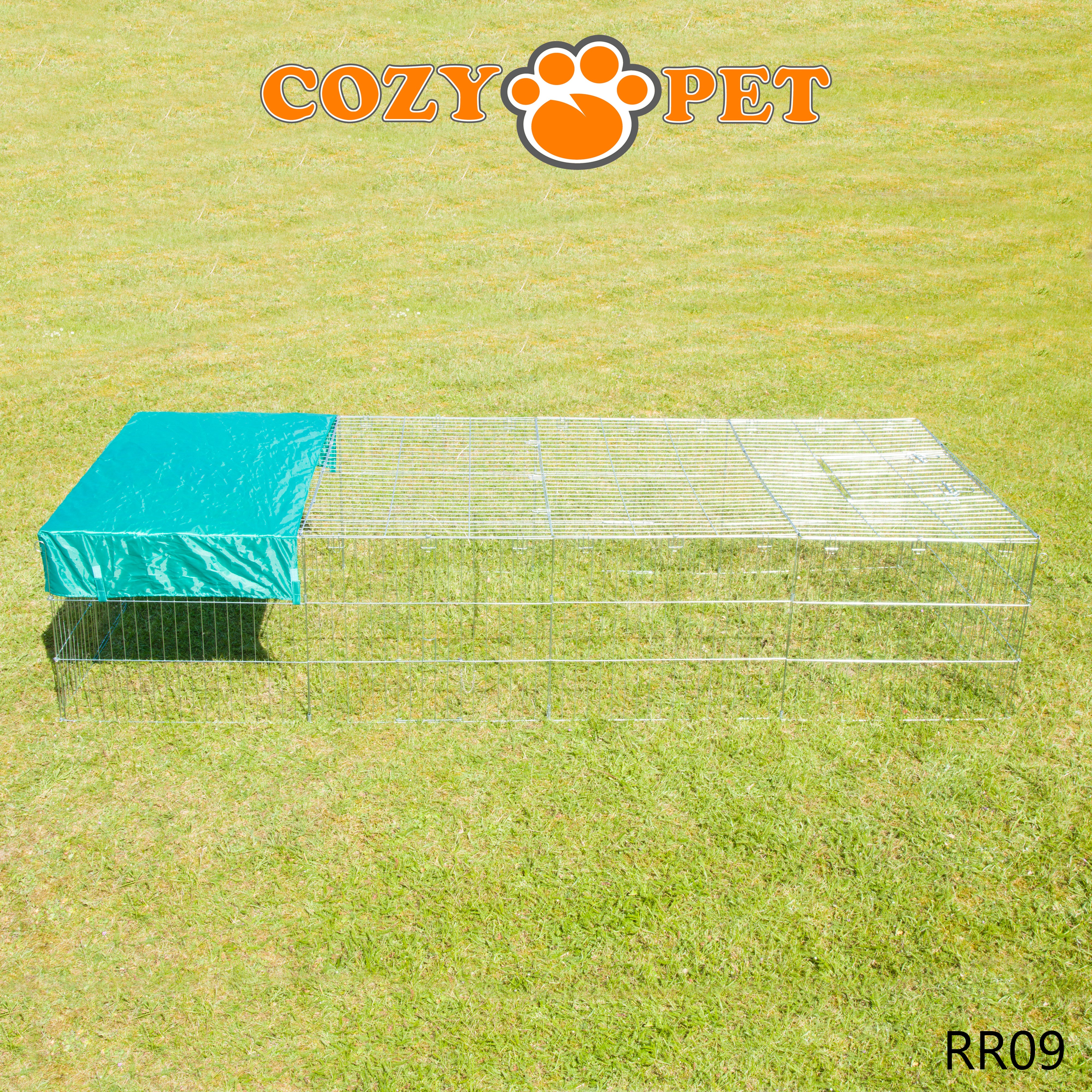 2.85m XXL Rectangular Rabbit Run with Sunshade Model RR09