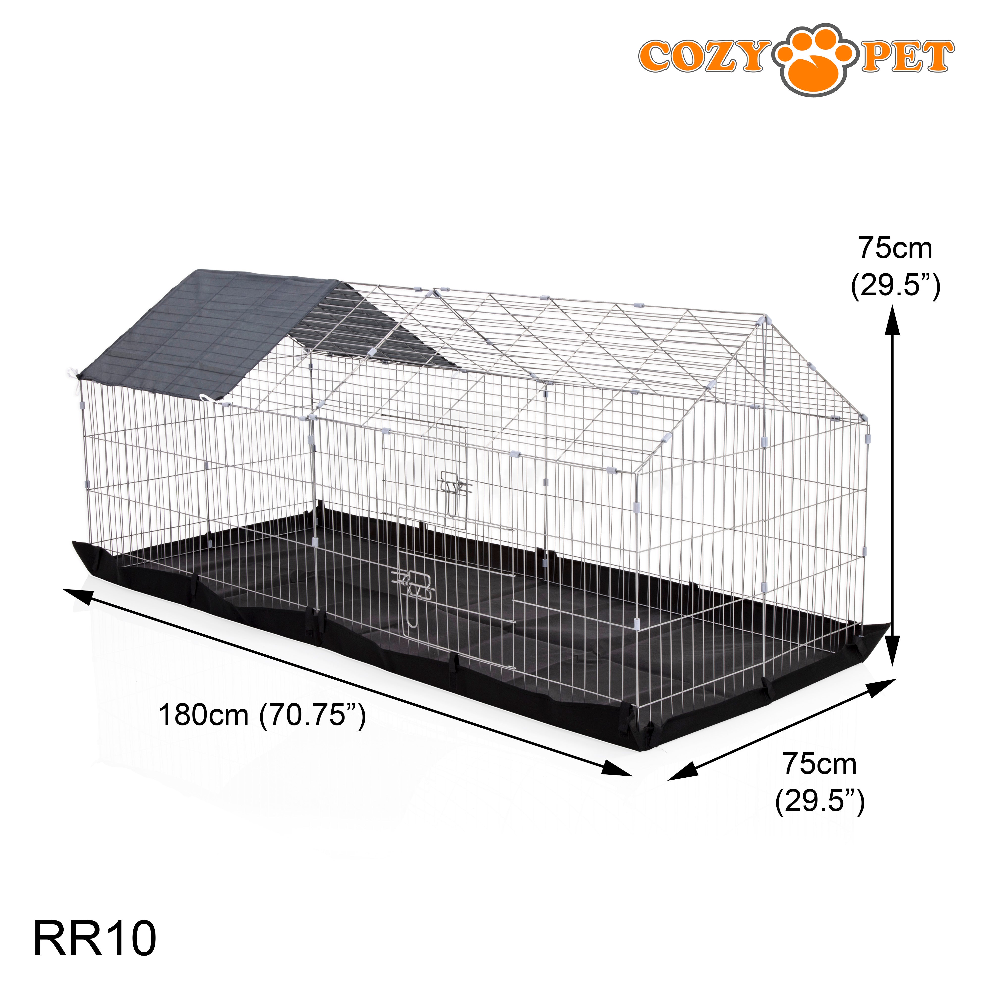 Rectangular Rabbit Run with Floor and Sunshade Model RR10 + Floor