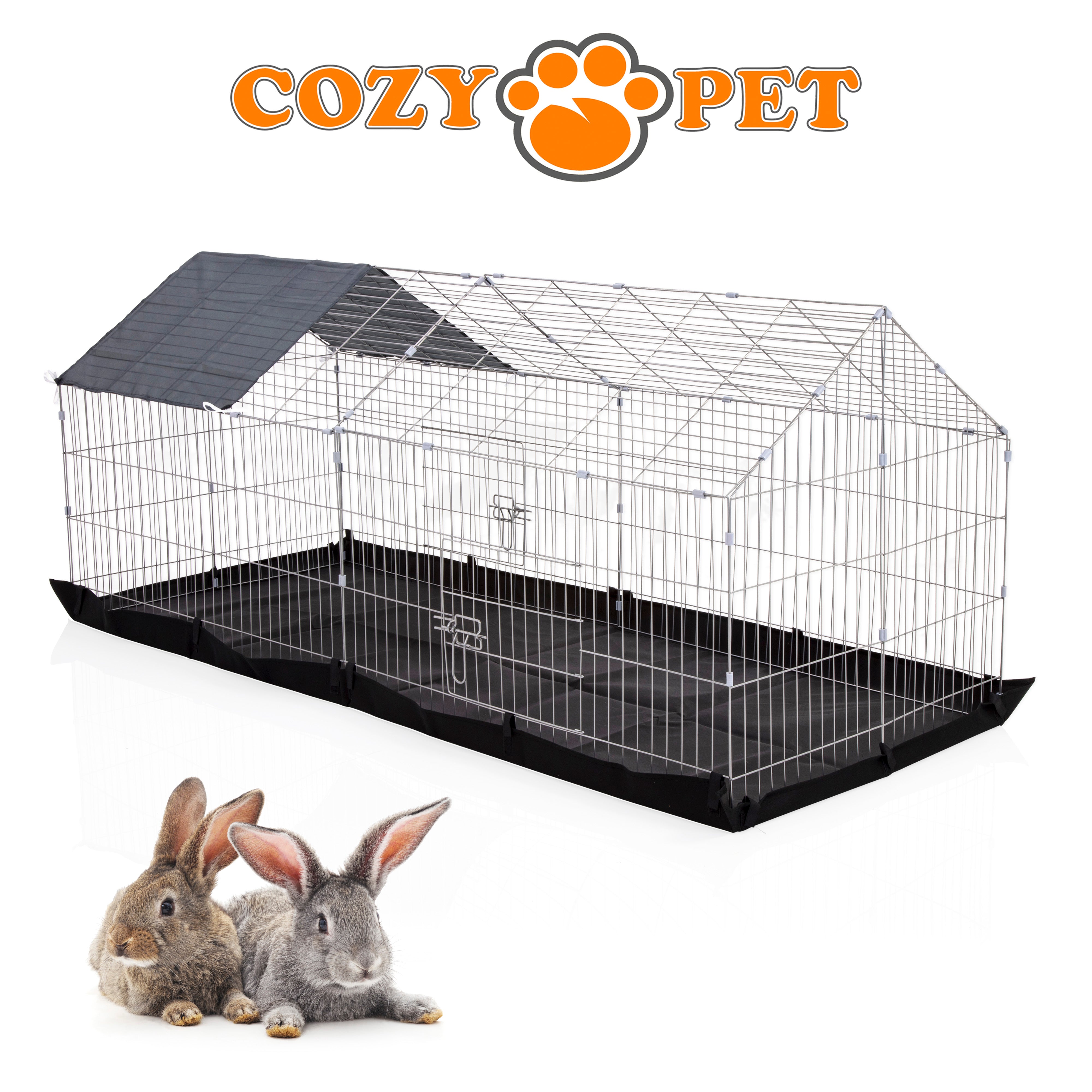 Rectangular Rabbit Run with Floor and Sunshade Model RR10 + Floor