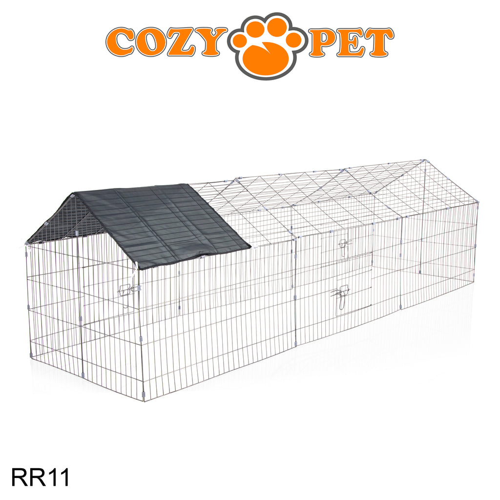 Pabbit Rorn Rectangular Rabbit Run with Pitched Roof and Sunshade NEW Extended Mod