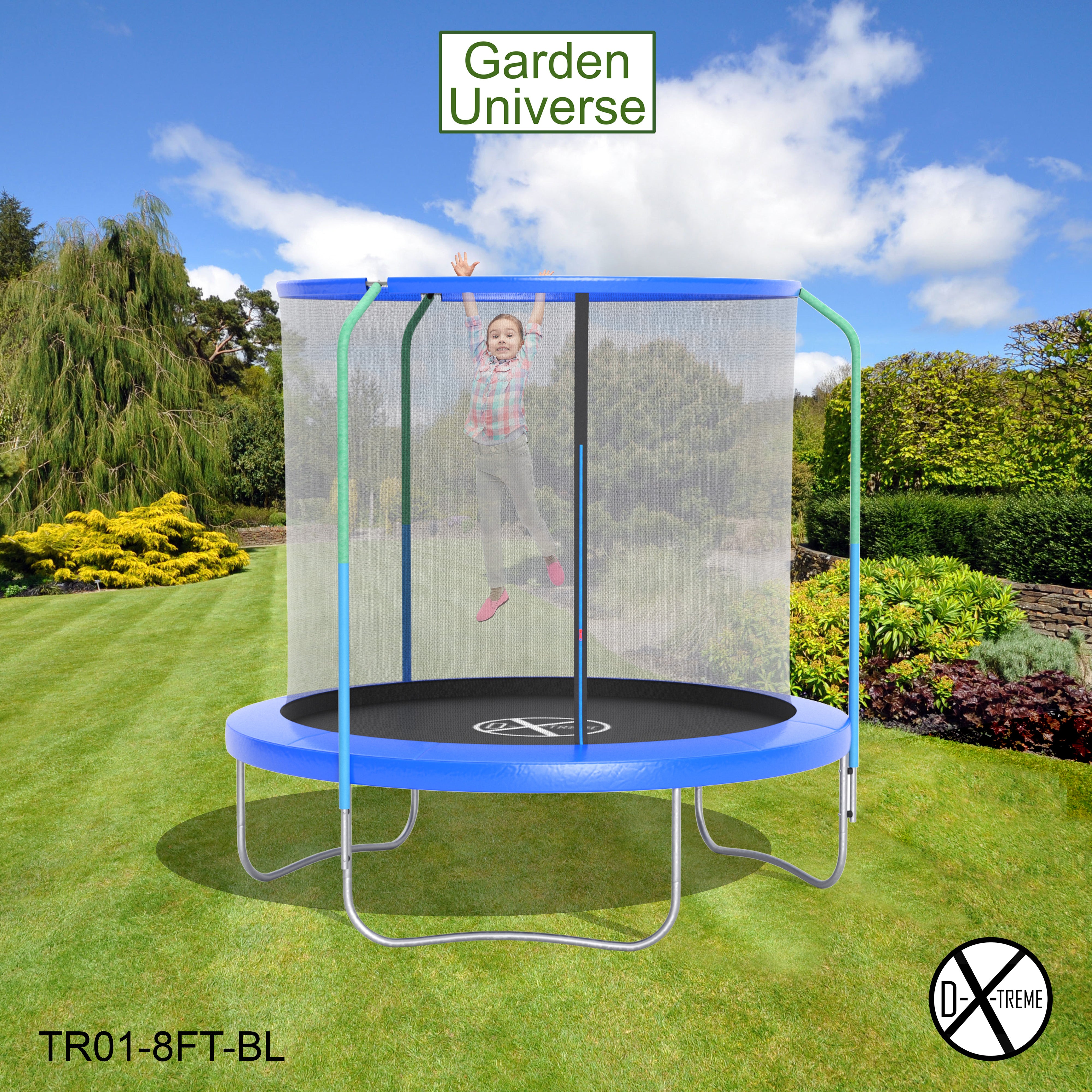 Trampoline 8ft with Safety Net and Ladder TR01-8FT-BL