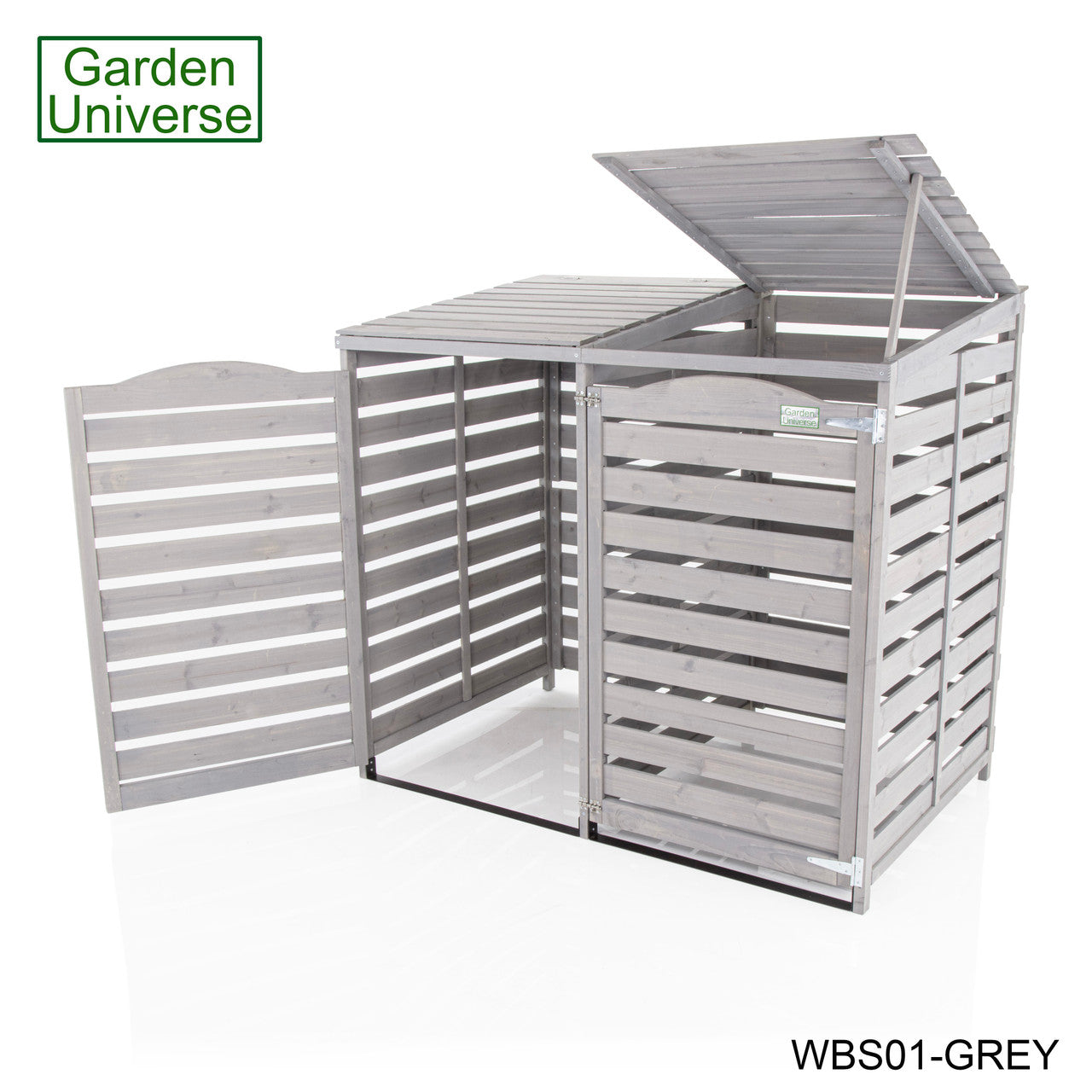 Wheelie Bin Storage Unit Double Outdoor Storage In Grey WBS01-GREY