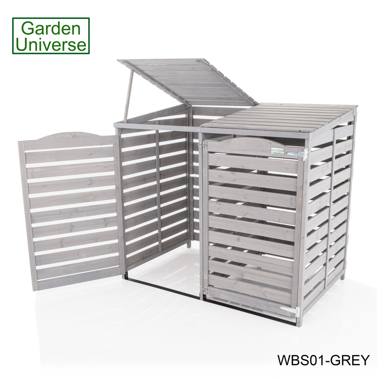 Wheelie Bin Storage Unit Double Outdoor Storage In Grey WBS01-GREY