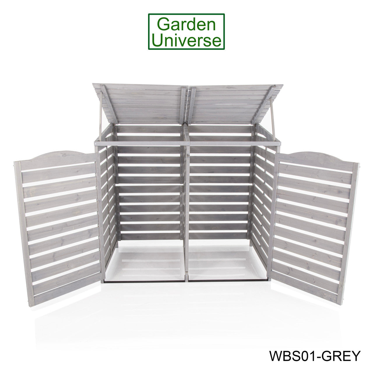 Wheelie Bin Storage Unit Double Outdoor Storage In Grey WBS01-GREY