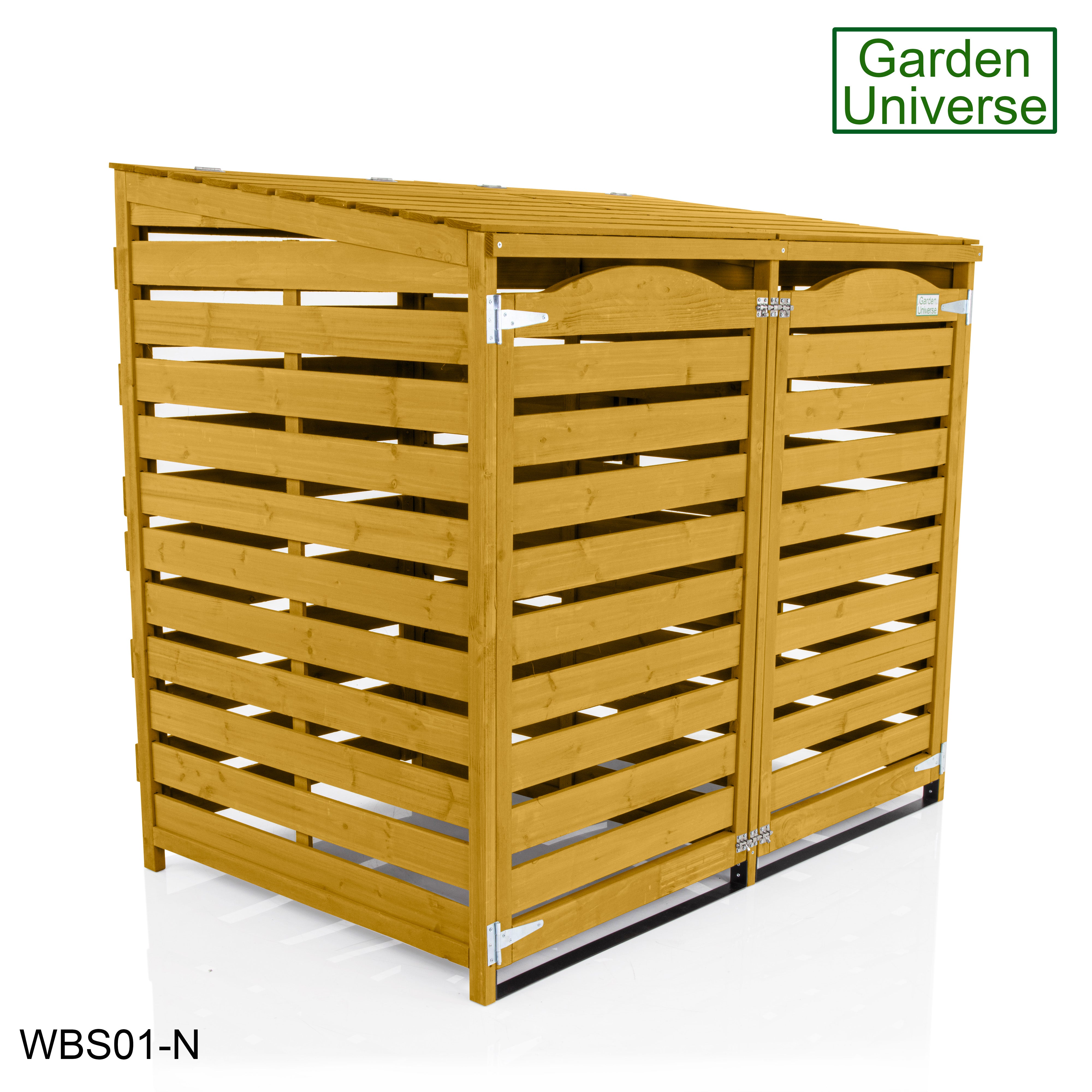 Wheelie Bin Storage Unit Double Outdoor Storage In Natural Wood WBS01-N